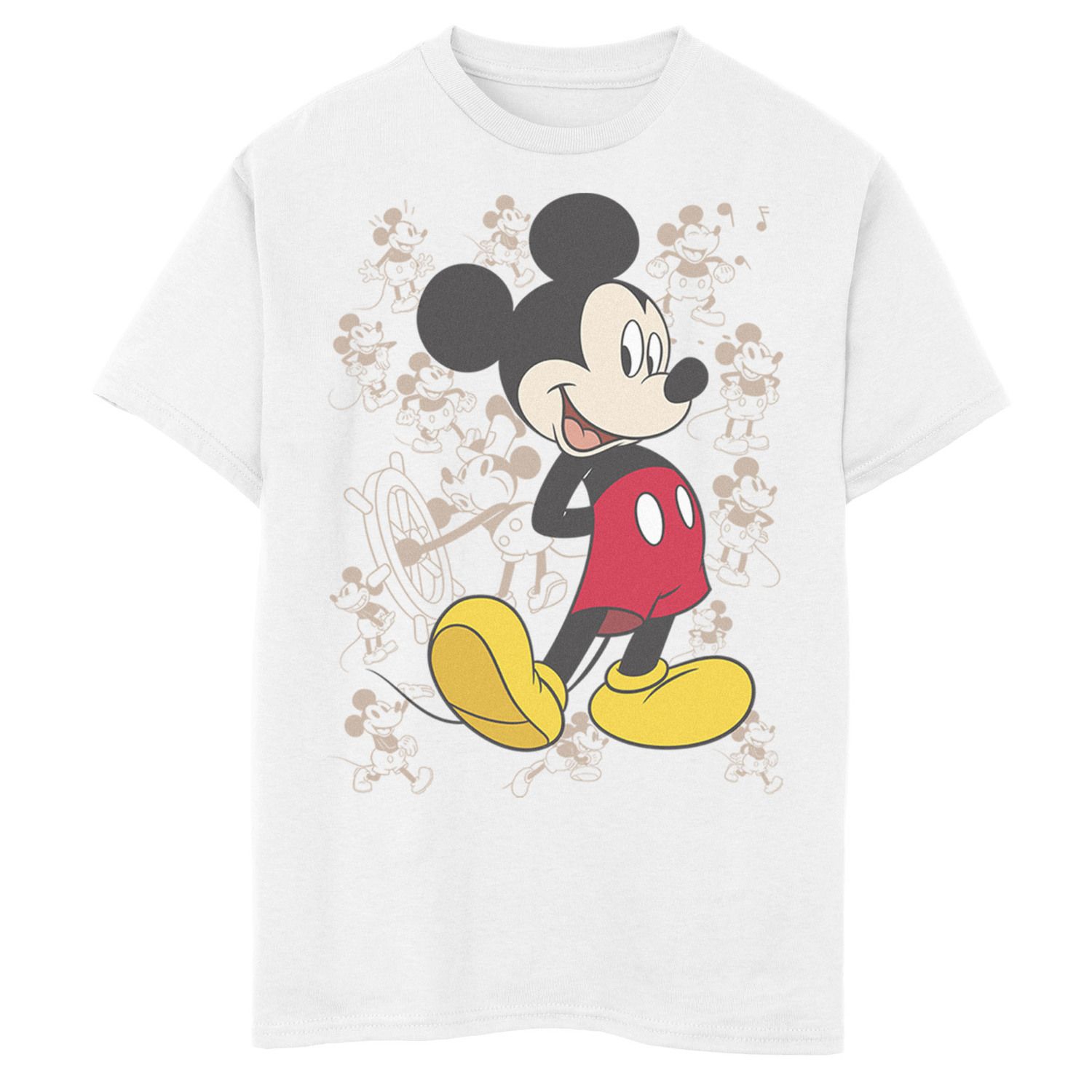 Футболка с изображением Микки Мауса Disney для мальчиков 8–20 лет и рисунком «Множество Микки» Disney толстовка с рисунком микки мауса disney для мальчиков 8–20 лет красно белая и с рисунком микки disney