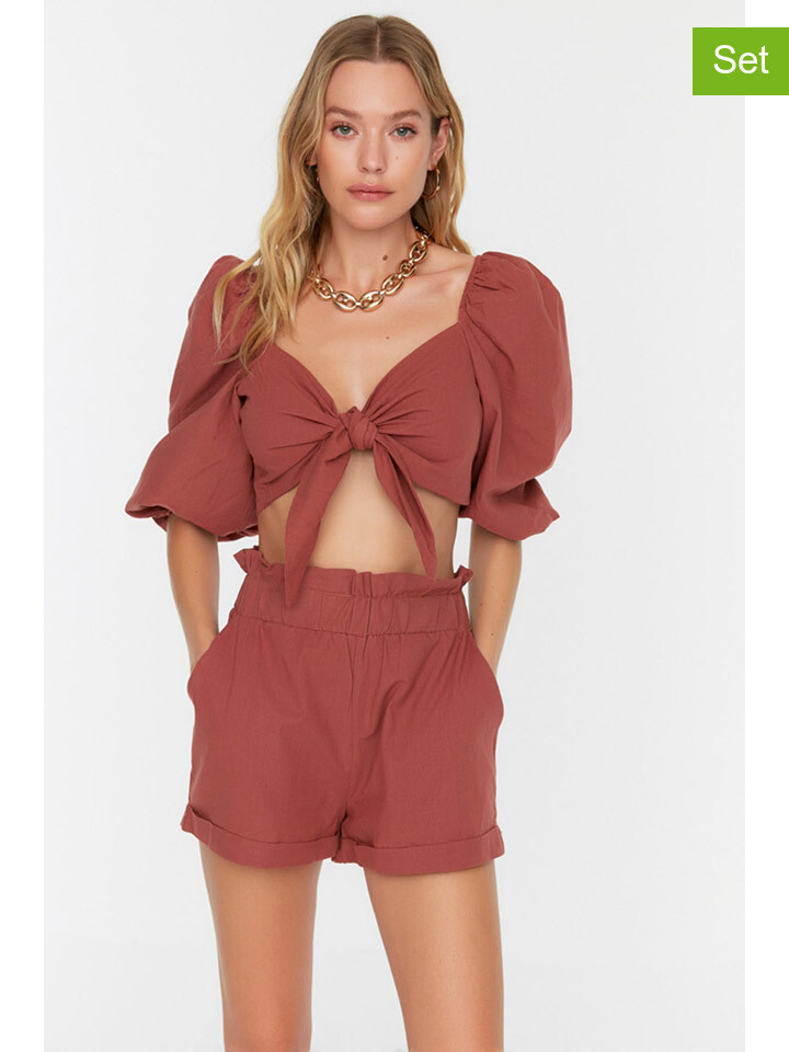 

Шорты trendyol 2tlg. Outfit, светло коричневый