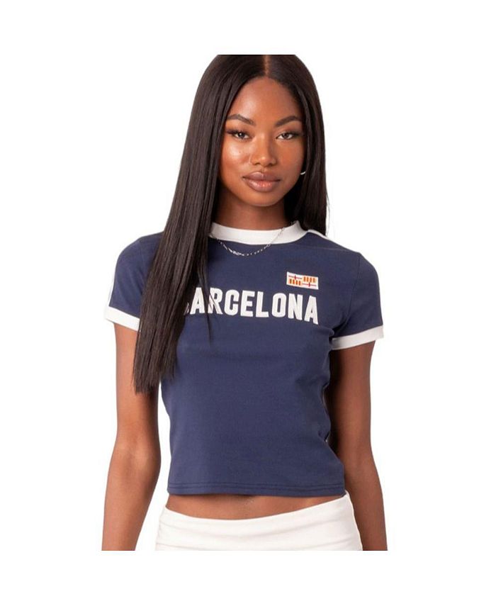 Женская футболка «Барселона» Edikted, синий