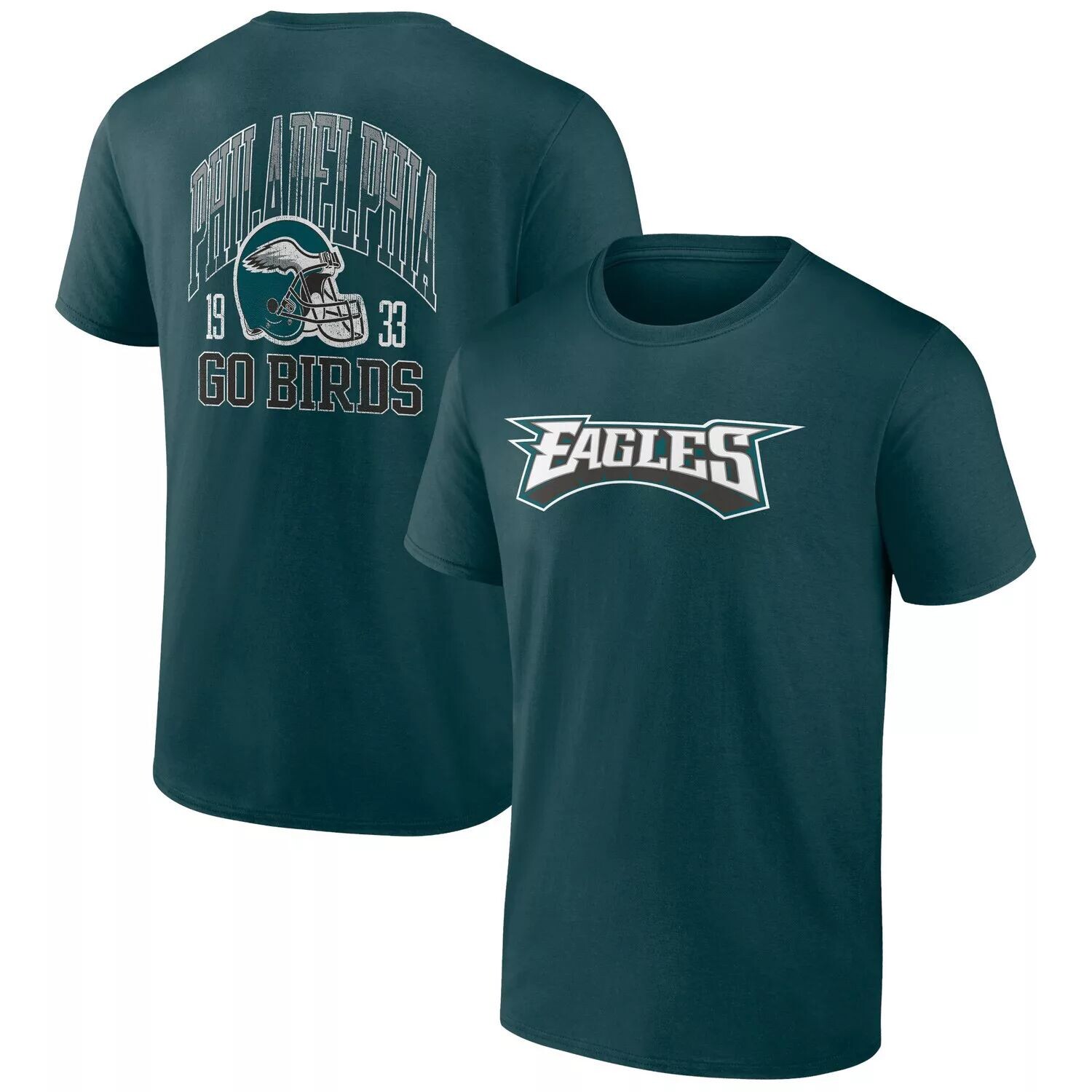

Мужская двусторонняя футболка Profile Midnight Green Philadelphia Eagles Big & Tall