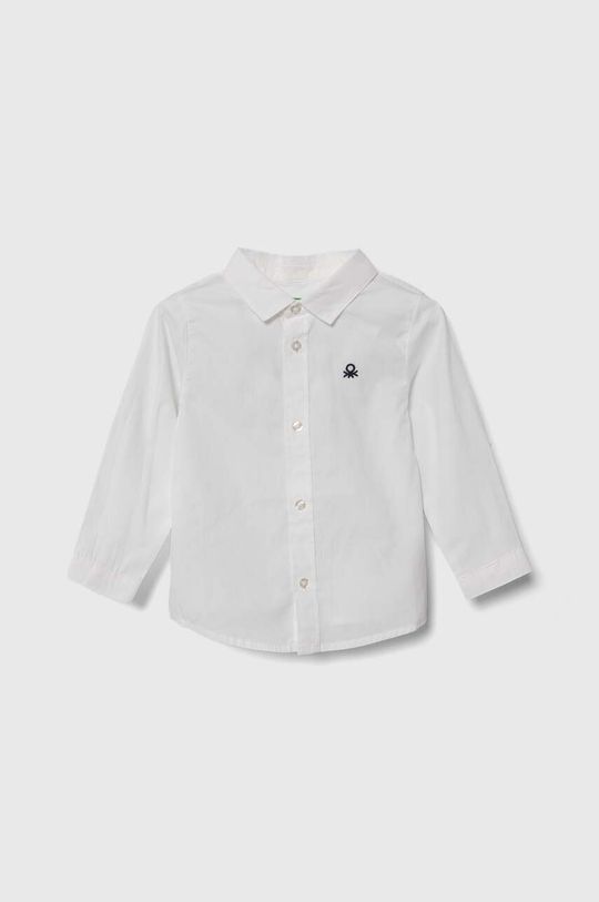 United Colors of Benetton Детская хлопковая рубашка, белый