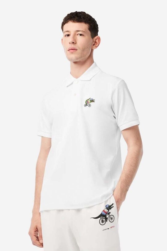 

Хлопковая рубашка-поло для Netflix Lacoste, бежевый