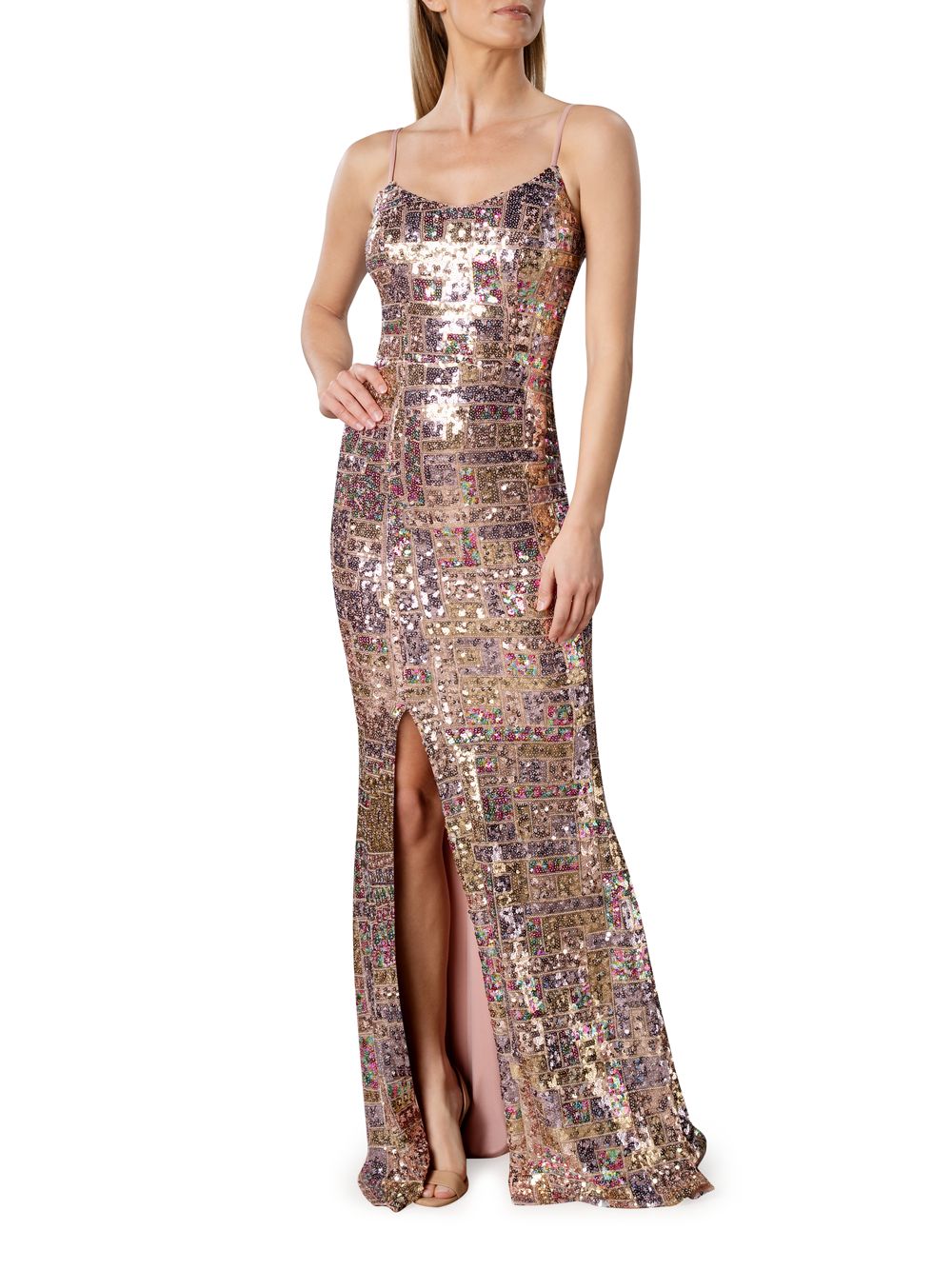цена Платье Giovanna с пайетками Dress The Population, золотой