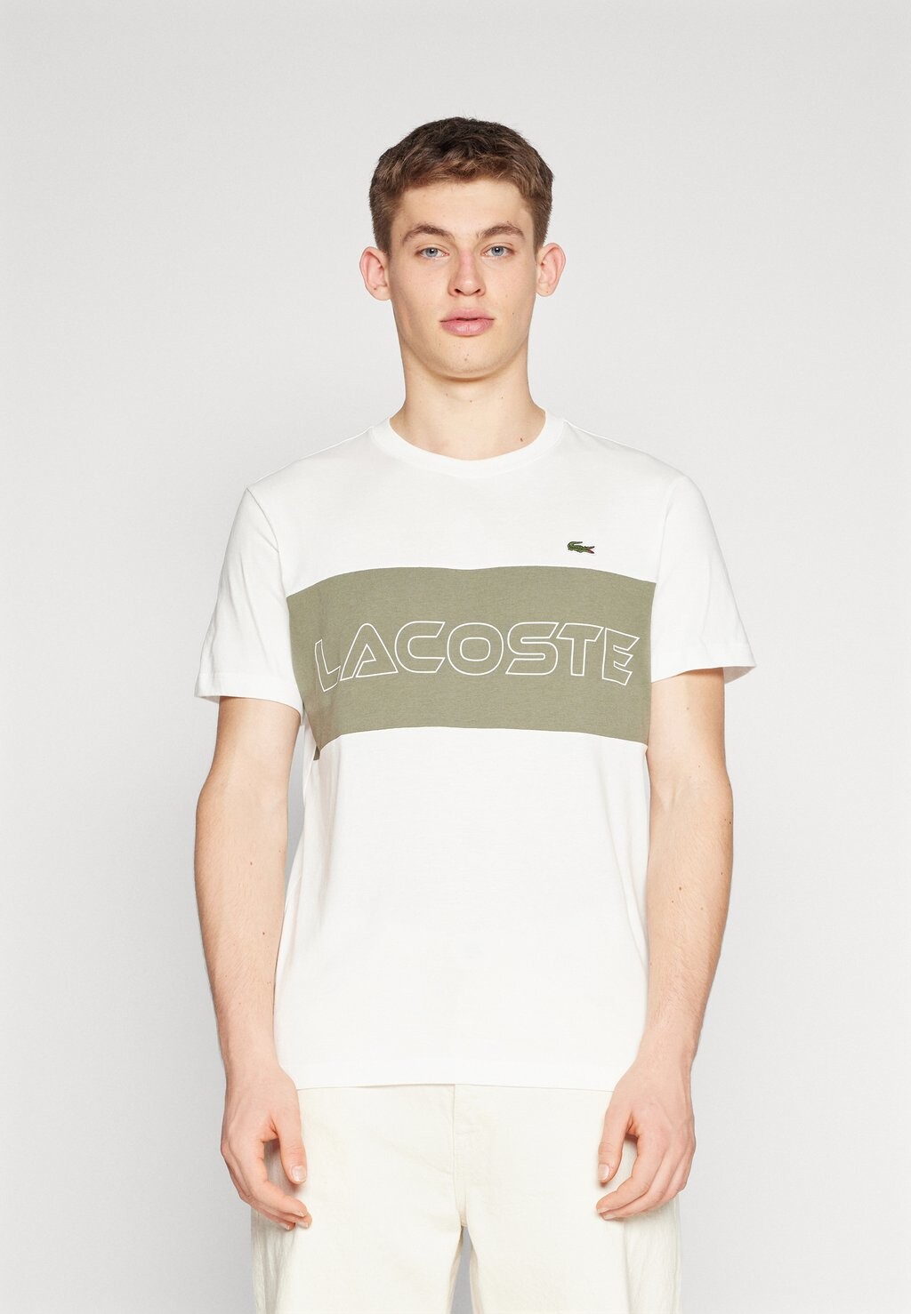 

Футболка с принтом Color Block Lacoste, цвет flour/tank