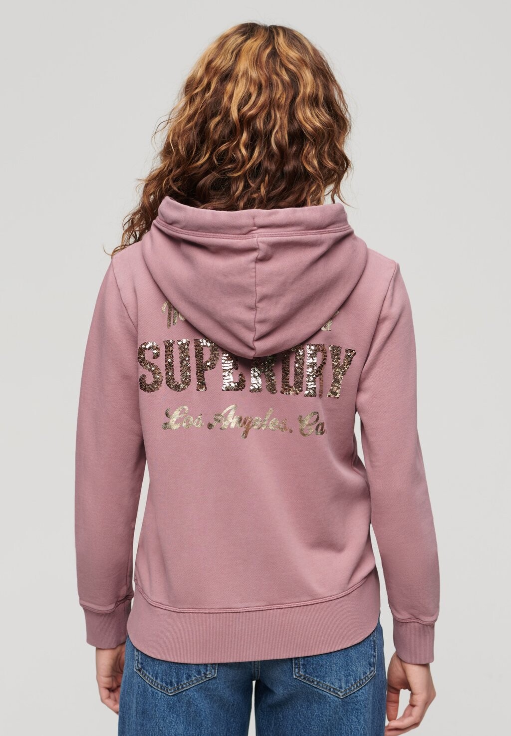 

Толстовка на молнии EMBELLISHED ARCHIVED Superdry, розовый