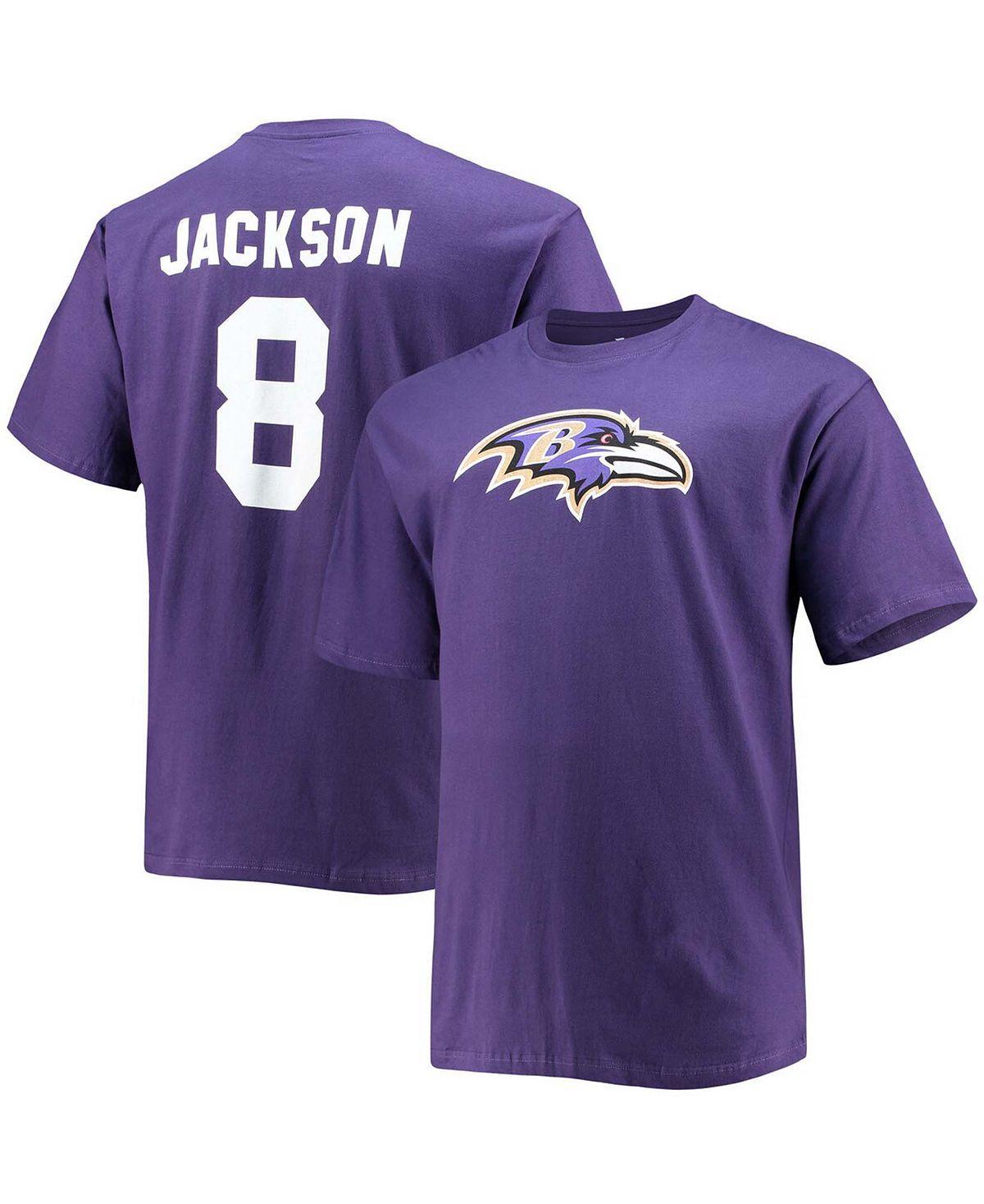 Мужская фиолетовая футболка Big and Tall Lamar Jackson Baltimore Ravens с именем игрока и номером Fanatics