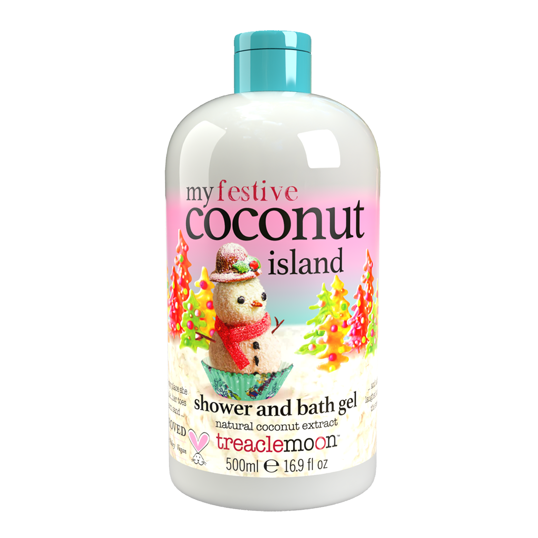 цена Кокосовый гель для душа и жидкость для ванны 2в1 Treaclemoon My Festive Coconut Island, 500 мл