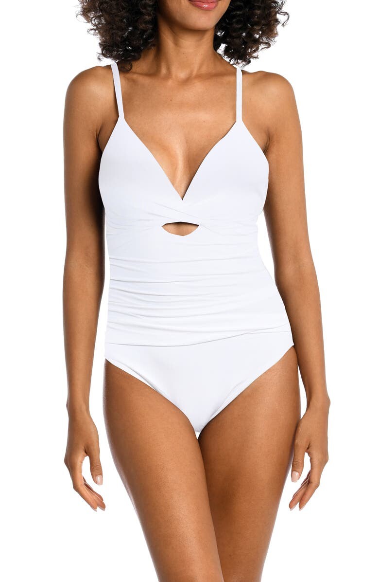 

Цельный купальник Island Goddess Twist Keyhole LA BLANCA, белый