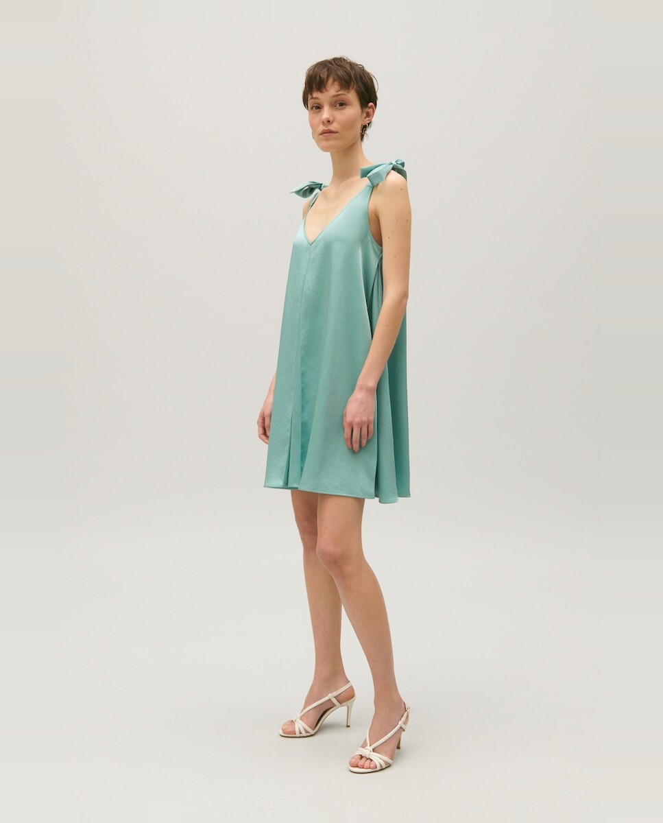 

Короткое платье из атласных бретелей Claudie Pierlot