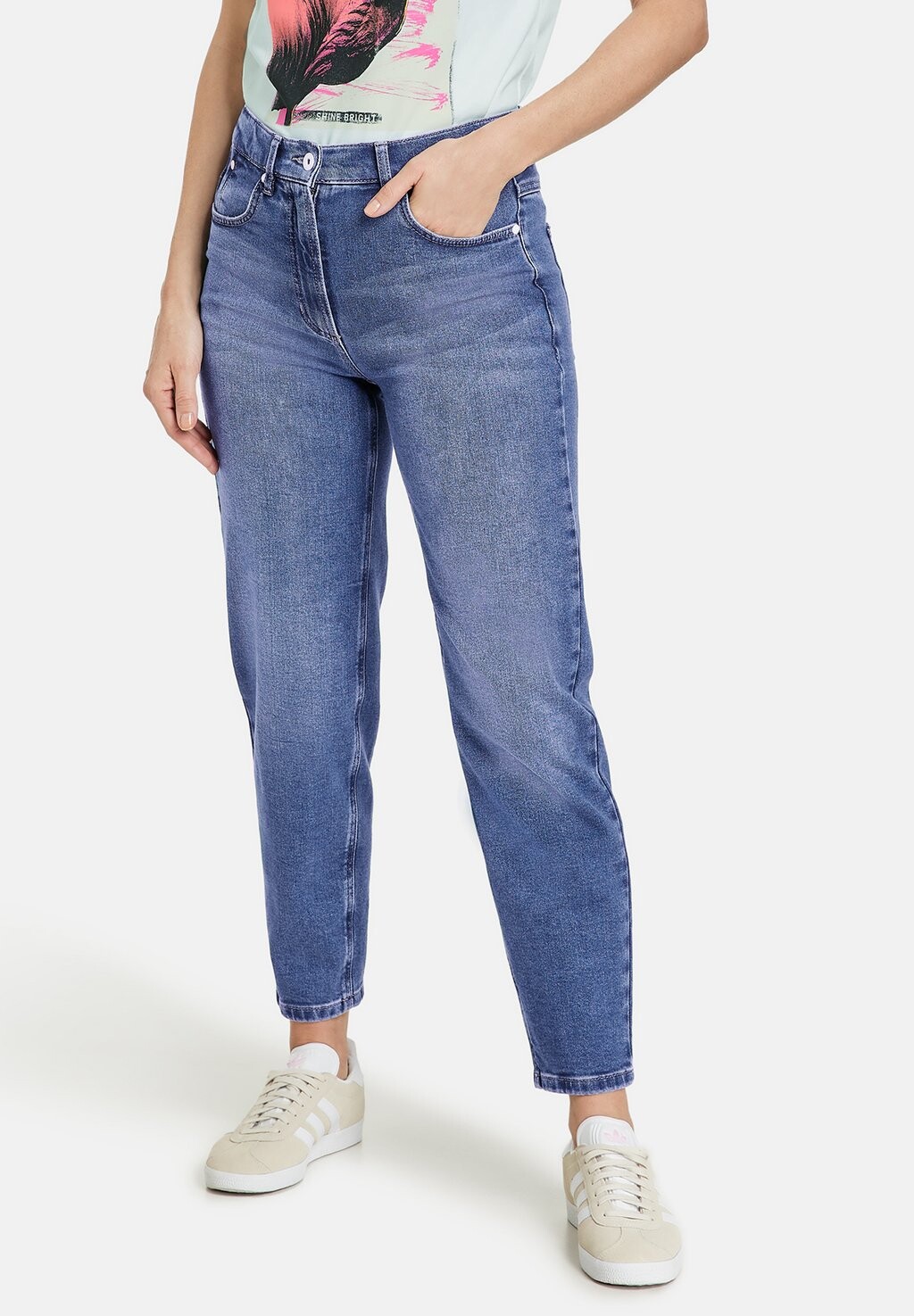 

Джинсы свободного кроя MOM FIT MIT EFFEKTEN Gerry Weber, цвет dark blue denim mit use