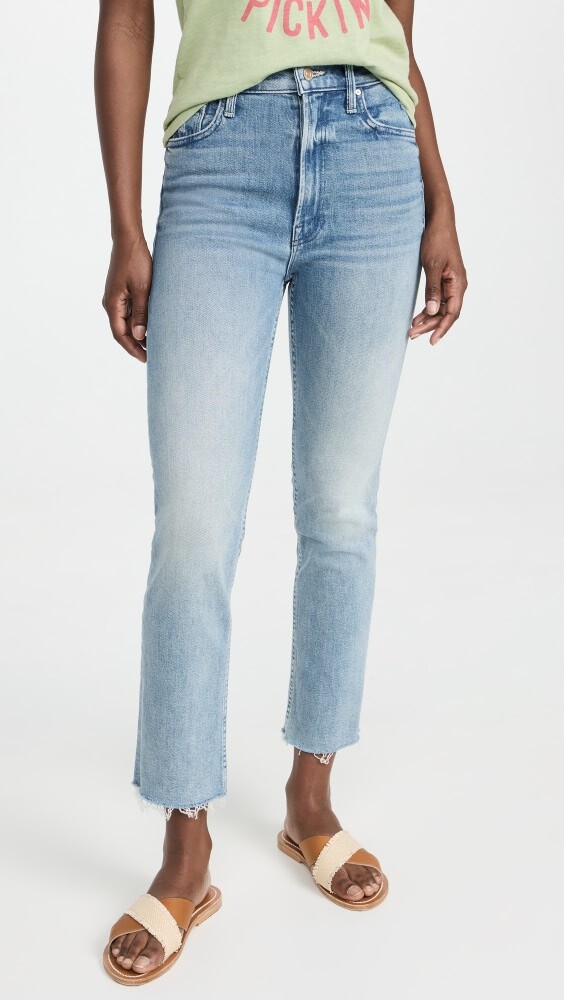 

Джинсы MOTHER High Waisted Rider Ankle Fray