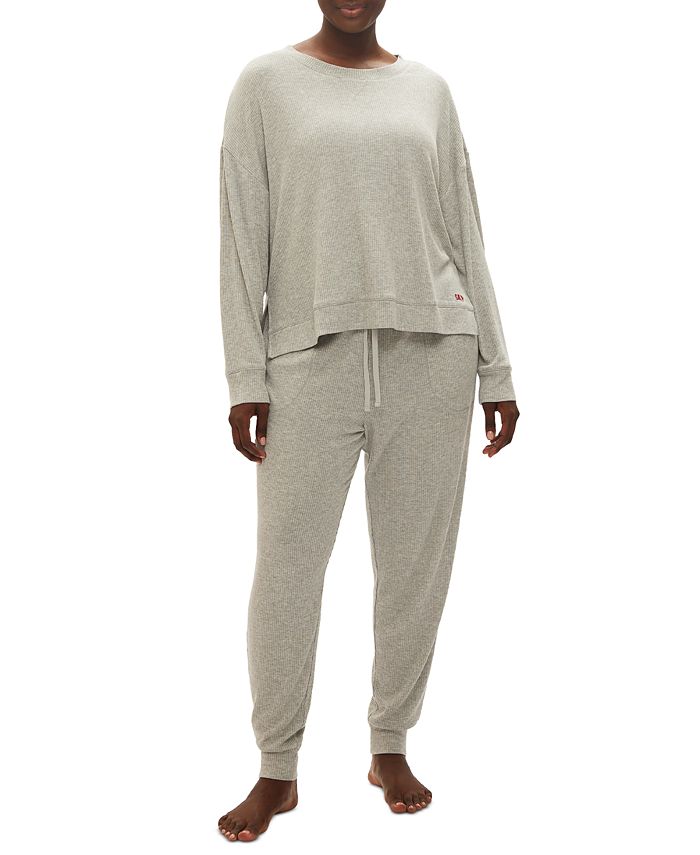 GapBody женские, 2 шт. Упакованный пижамный комплект для бега с длинными рукавами GAP, серый