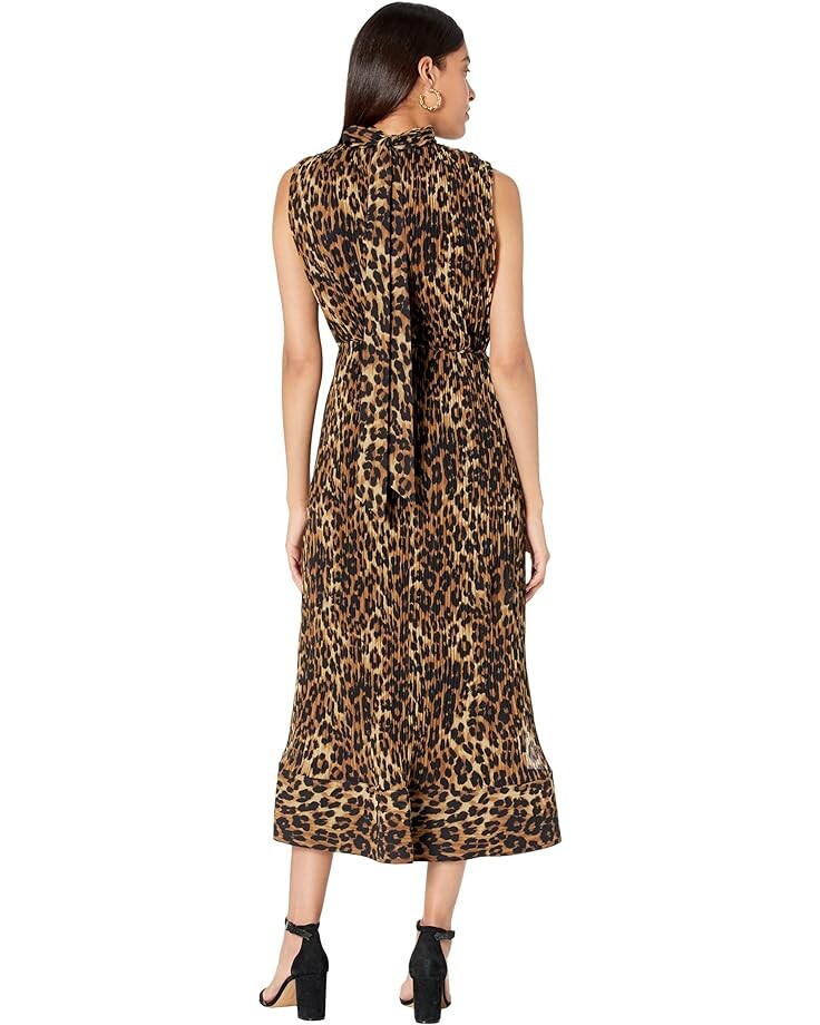 

Платье MILLY Meina Leopard Print Pleated Dress, мульти