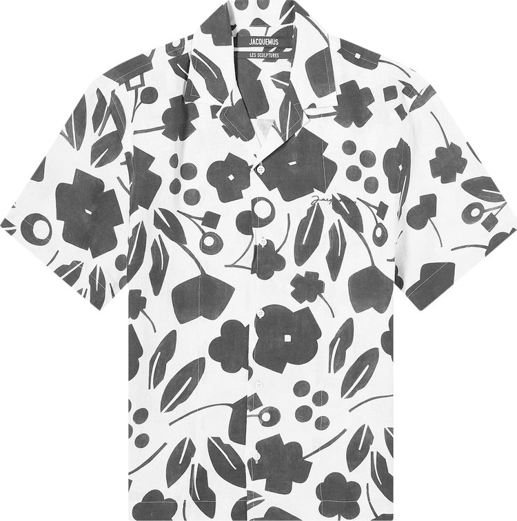 Рубашка Jacquemus Jean Short-Sleeve Cubic 'Black/White', разноцветный