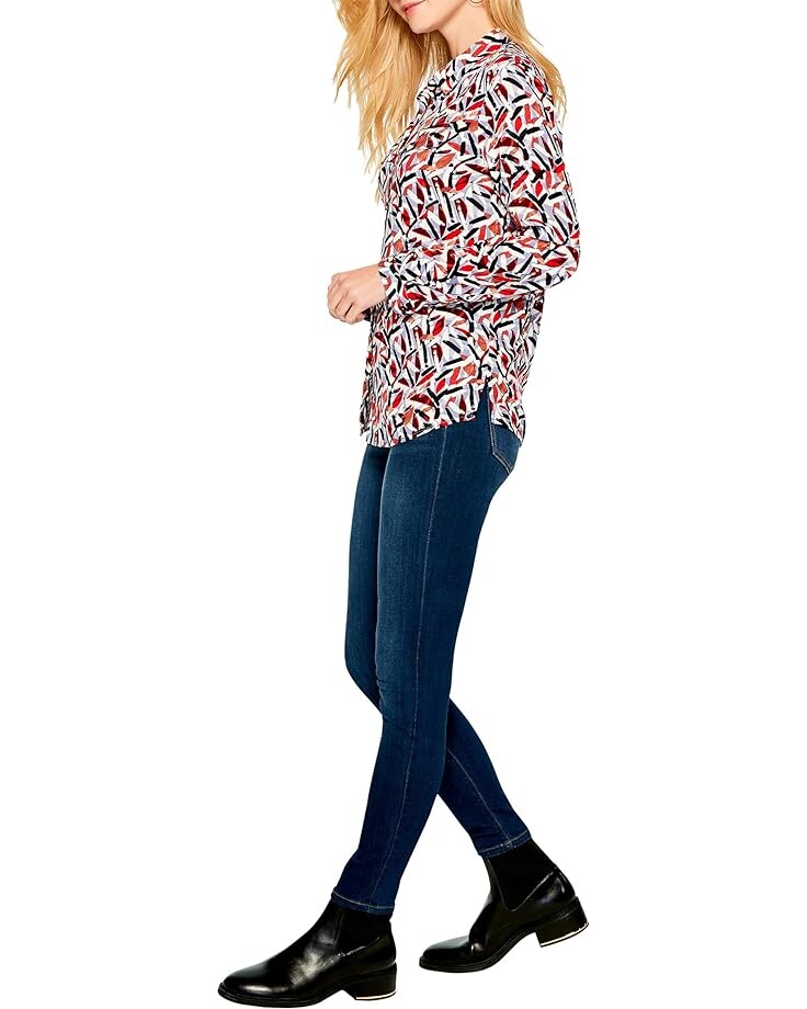 

Рубашка NIC+ZOE Petite Petal Sprinkle Live in Shirt, цвет Red Multi