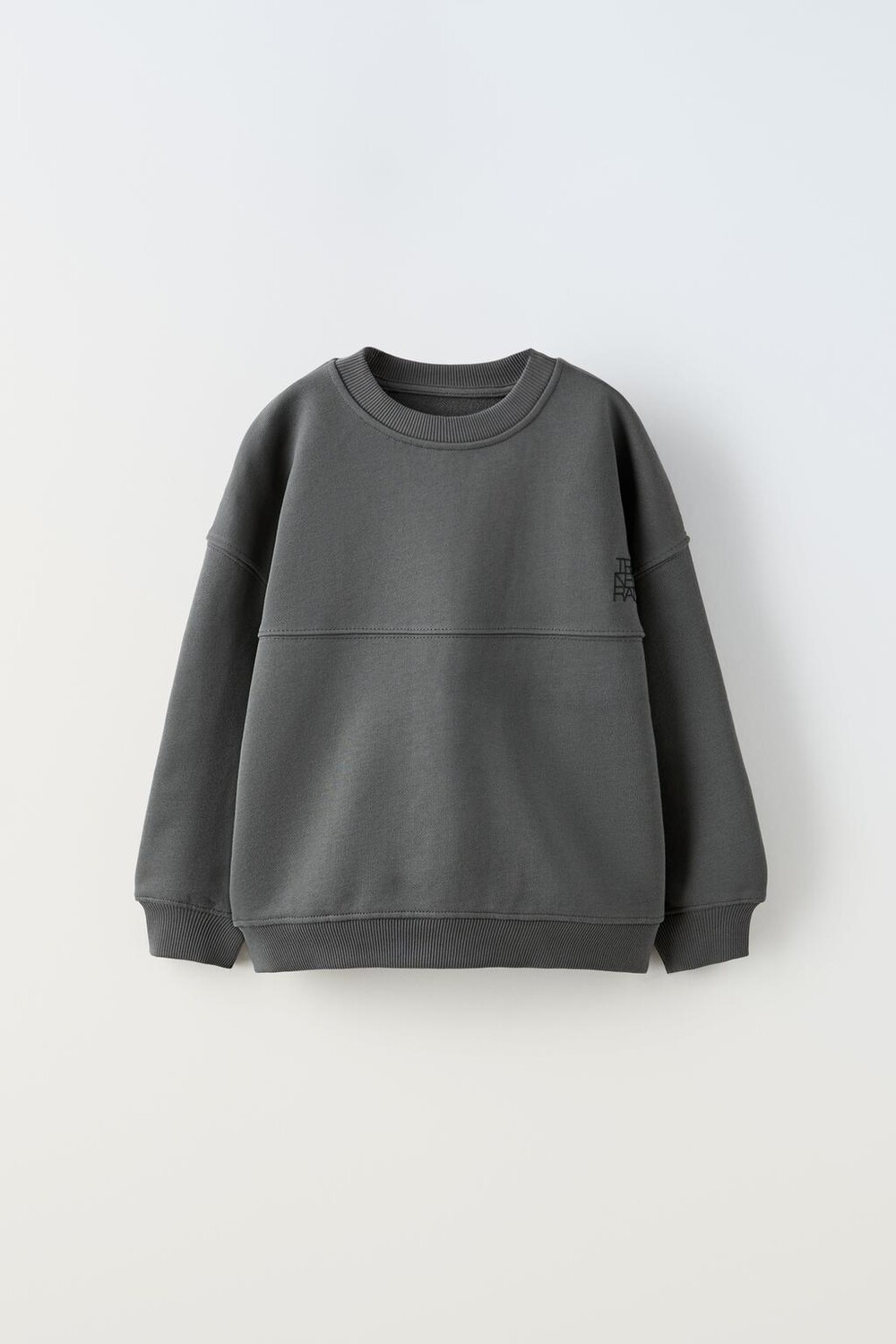 

Свитшот с вышивкой true neutrals ZARA, антрацитовый серый