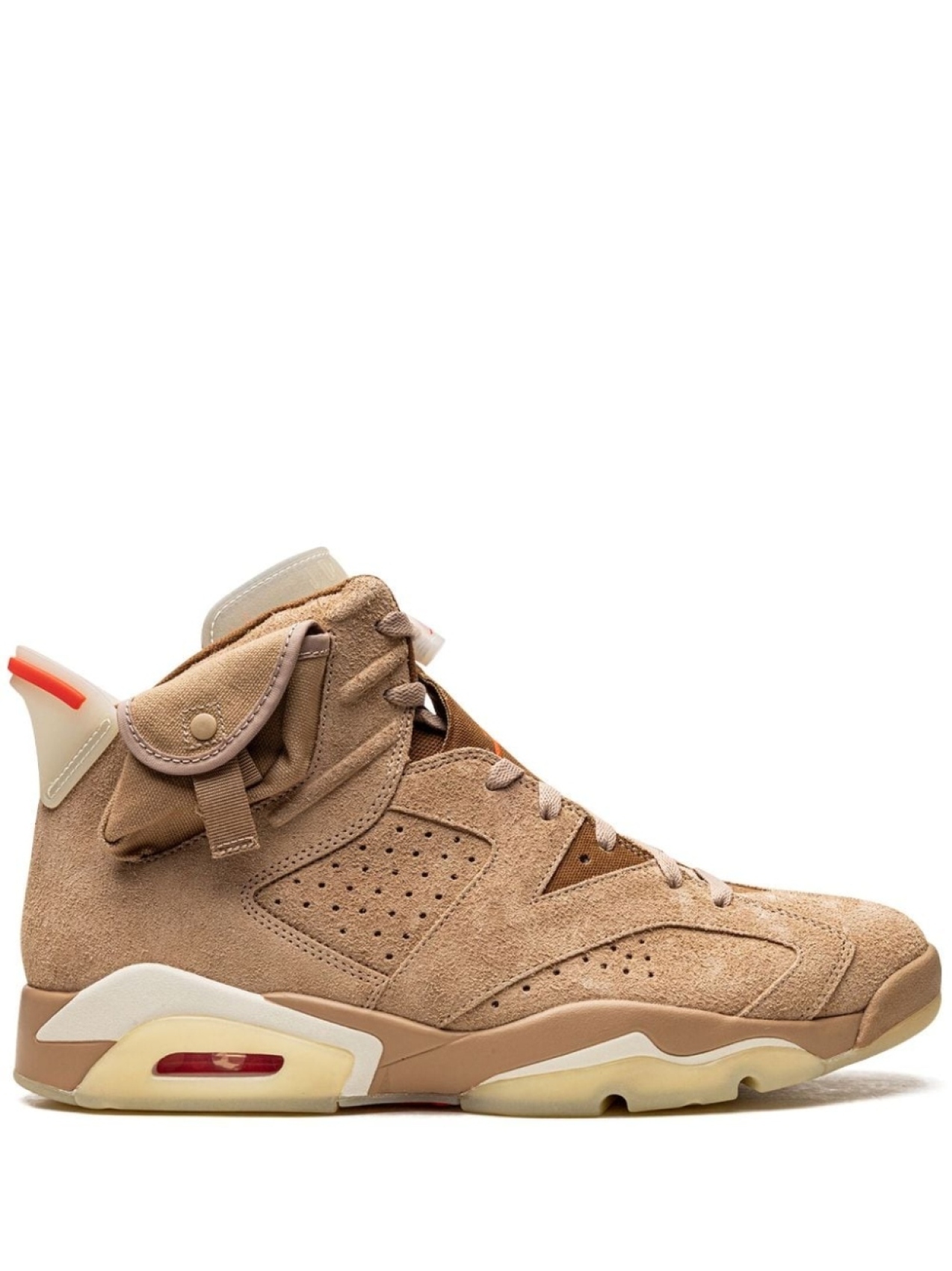 

Jordan кроссовки Air Jordan 6 Retro SP British Khaki Promo Sample из коллаборации с Travis Scott, нейтральный цвет