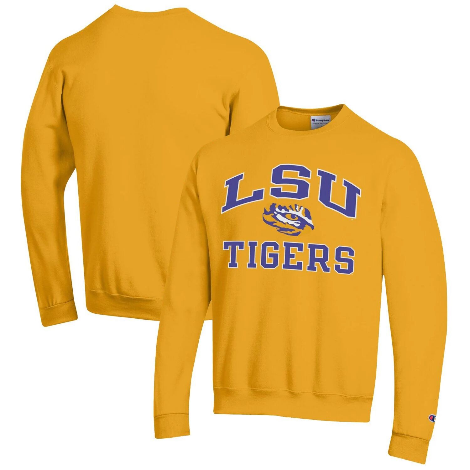 

Мужской золотой пуловер LSU Tigers High Motor свитшот Champion, Желтый