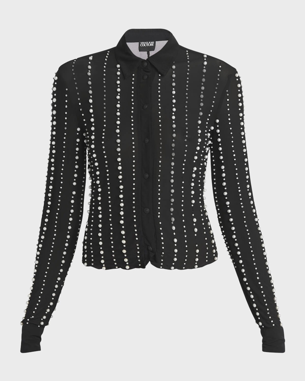 

Украшенная рубашка с длинными рукавами Versace Jeans Couture, черный