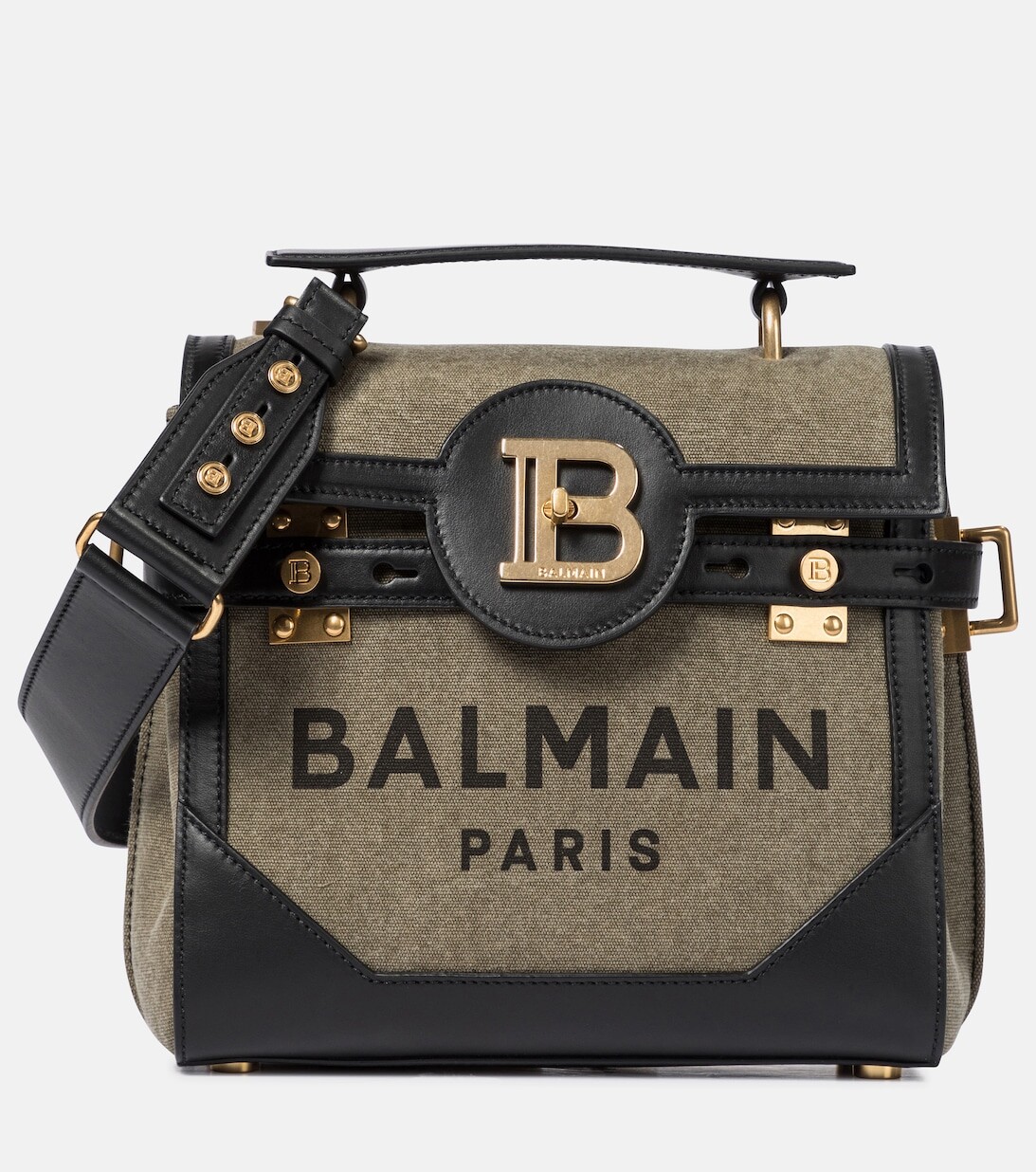 

Сумка через плечо B-Buzz 23 с кожаной отделкой Balmain, зеленый