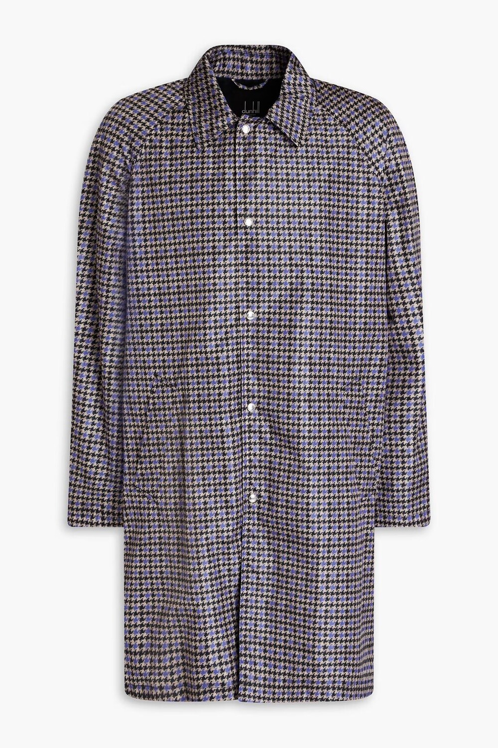 

Пальто из ракушки с узором «гусиные лапки» Dunhill, индиго