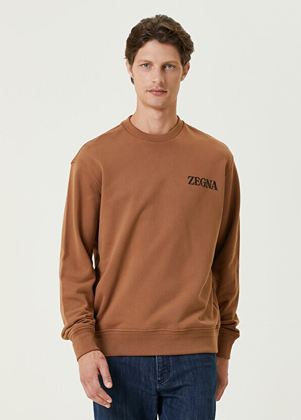 

Коричневый свитшот с логотипом Zegna