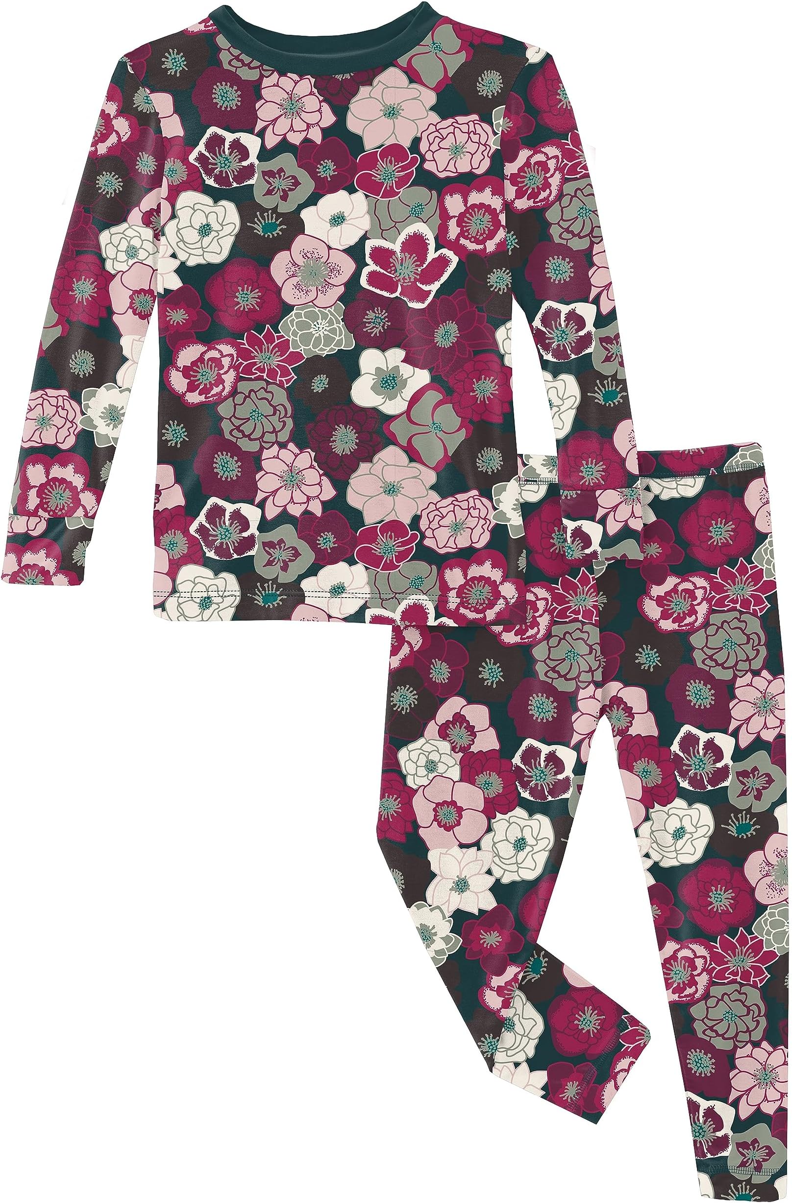 

Пижама Kickee Pants Kids Long Sleeve Pajama Set, цвет Hellebores