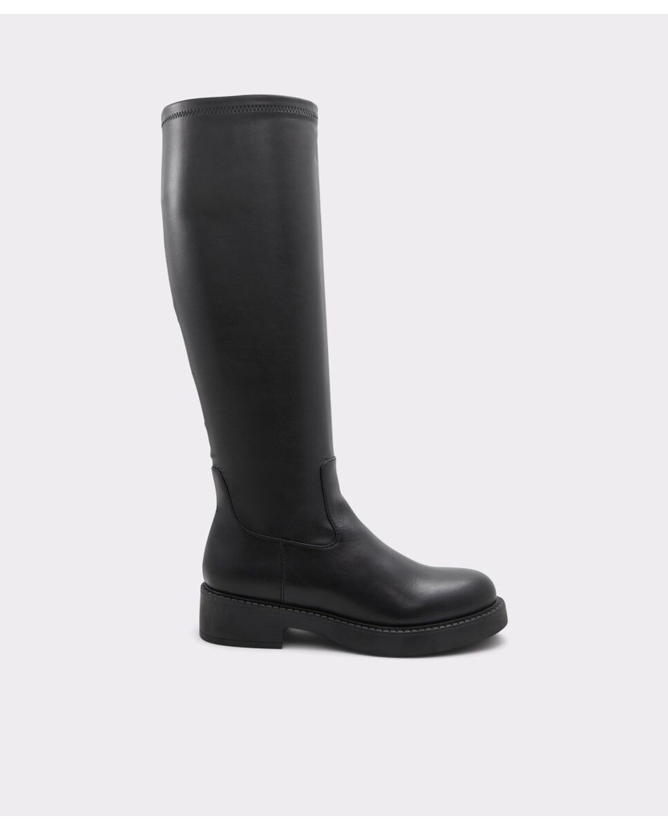 

Женские кожаные ботинки черного цвета с круглым носком Aldo, черный