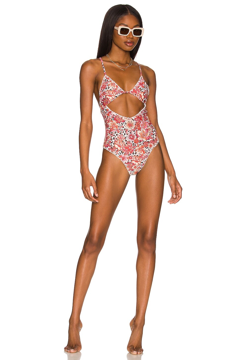 

Купальник Tularosa Nayda, цвет Peach Leopard Floral