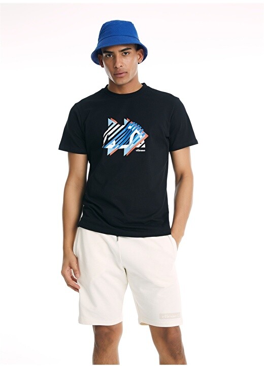 

Черная мужская футболка с круглым вырезом Ellesse