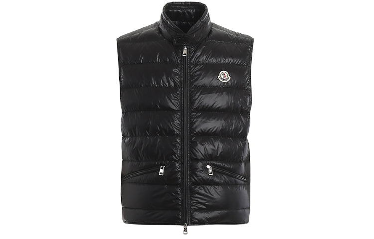 

Пуховик мужской Moncler с воротником и буквенным логотипом, зеленый