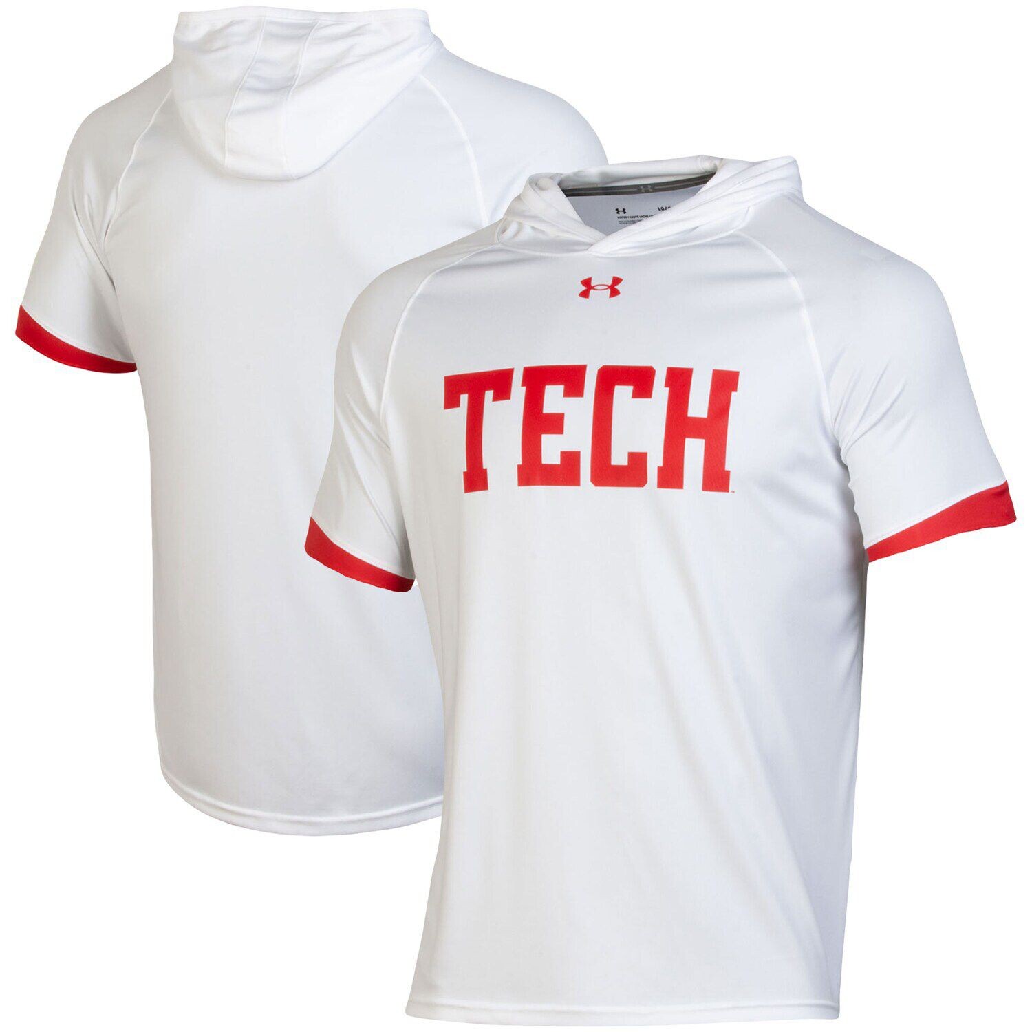 

Мужская белая толстовка с капюшоном для стрельбы по баскетболу Texas Tech Red Raiders, футболка с регланами и производительностью Under Armour, Белый