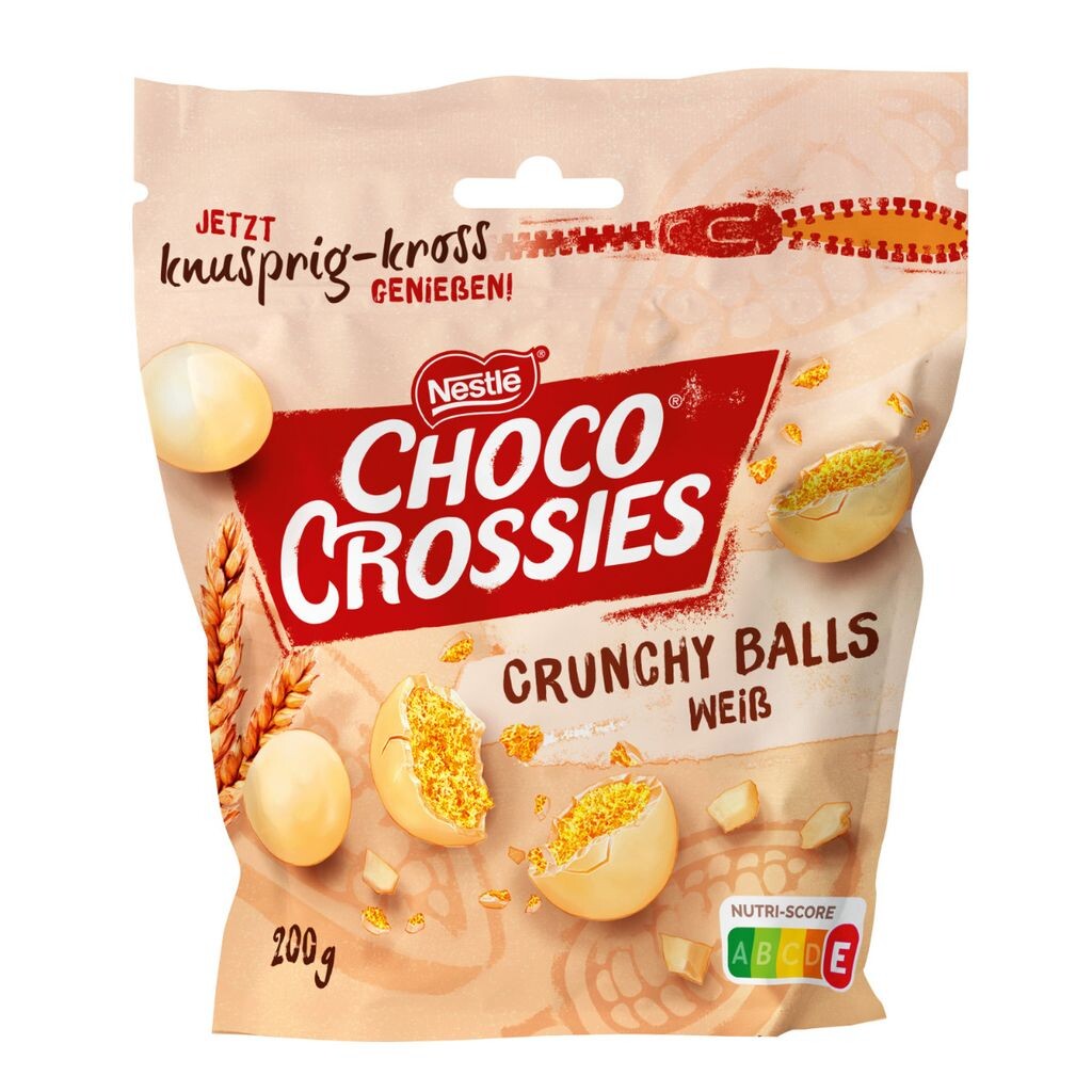 

Хрустящие шарики Choco Crossies Белый шоколад со злаковым ядром 200г Nestlé