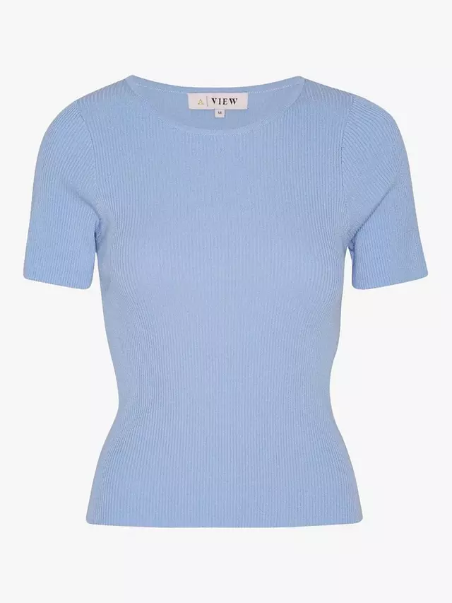 

Топ A-VIEW Rib Knit Short Sleeve, цвет 282/light/blue