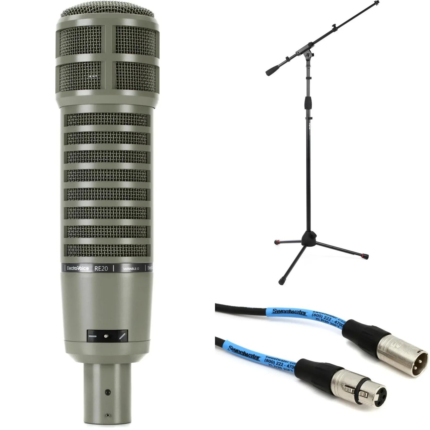 

Комплект динамического микрофона Electro-Voice RE20 со стойкой и кабелем