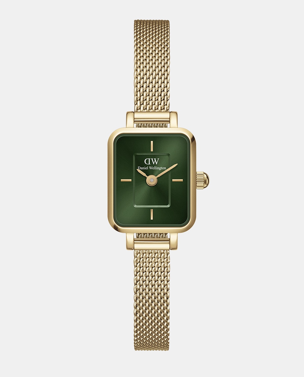 El Quadro Mini Evergold DW00100653 женские часы с золотой стальной сеткой Daniel Wellington, золотой 35 02 кольцо из золота с зеленым покрытием из нанокерамики и квадратным гранатом