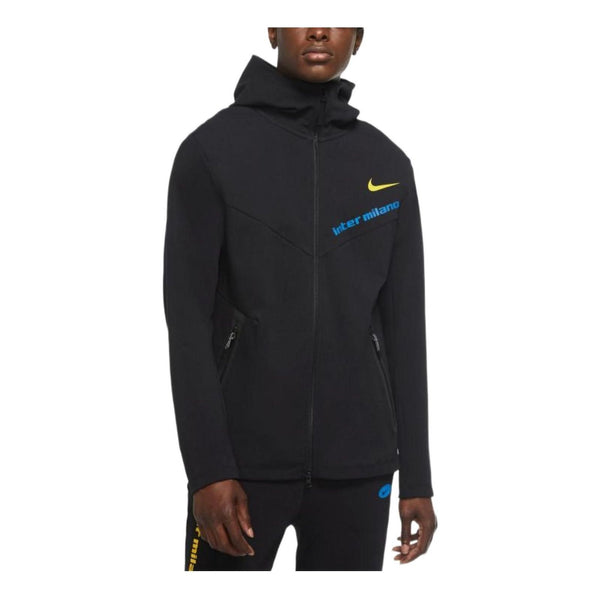 Толстовка Men's Nike Solid Color Logo Alphabet Hooded Zipper Jacket Black, черный