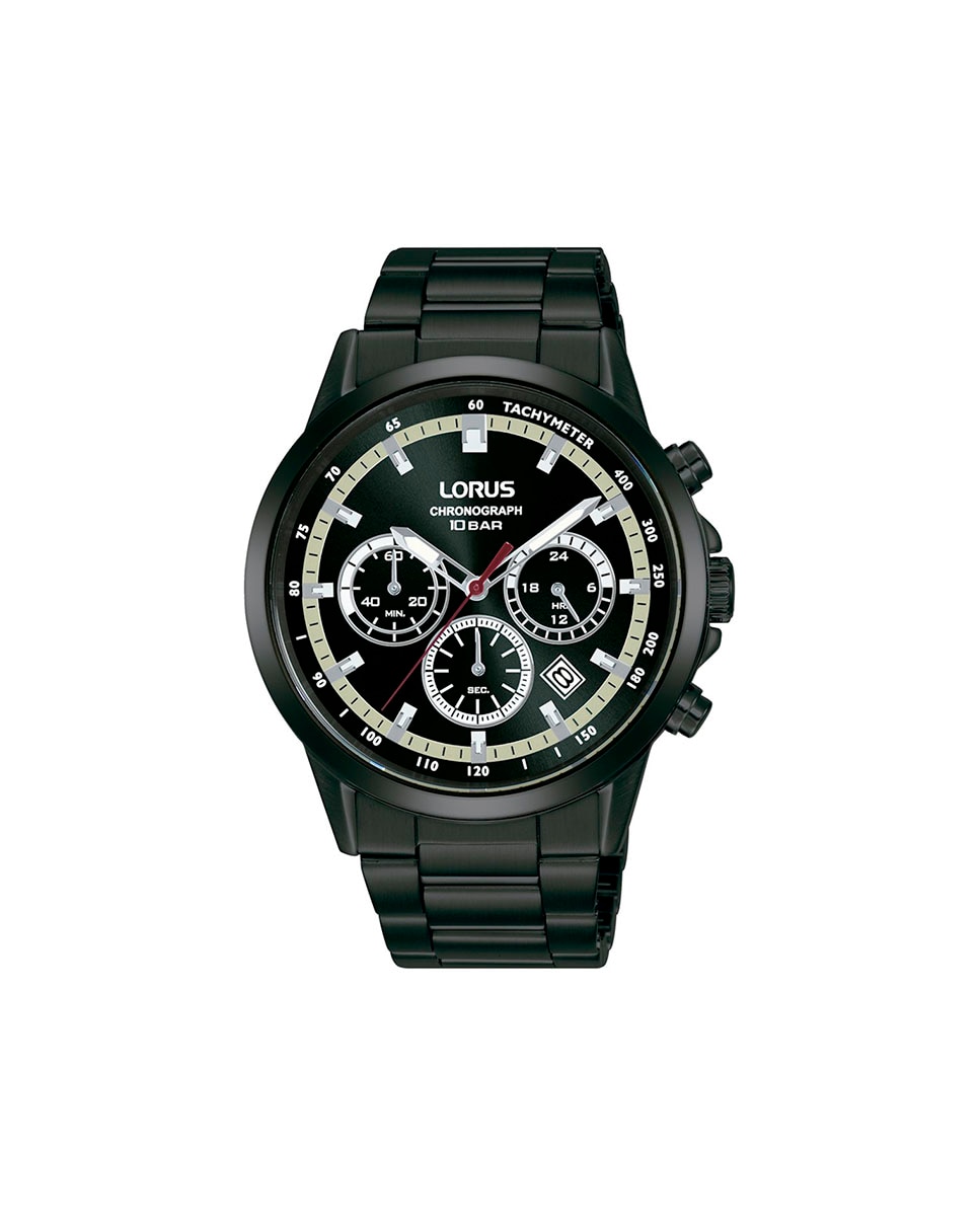 цена Мужские часы Sport man RT399JX9 со стальным и черным ремешком Lorus, серебро