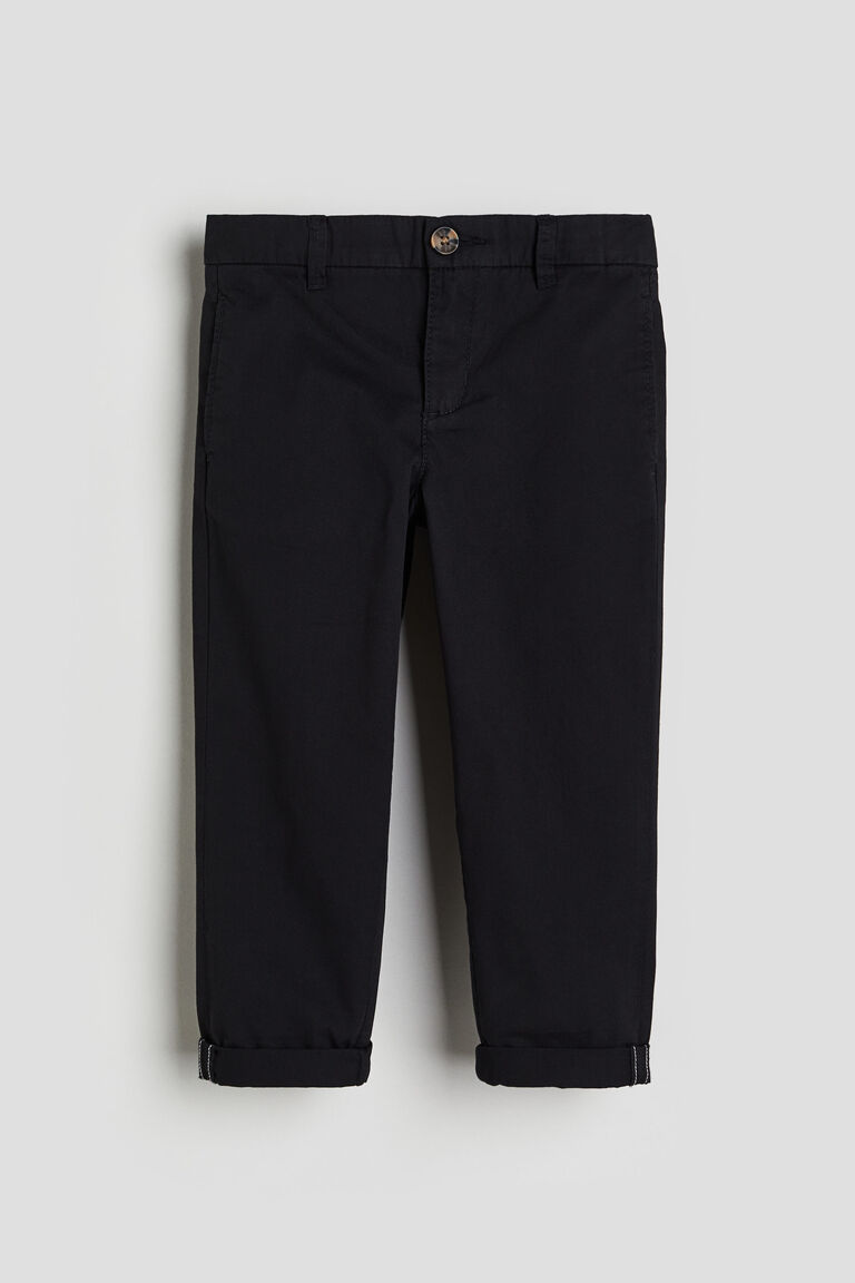 Саржевые брюки чинос H&M, черный цена и фото