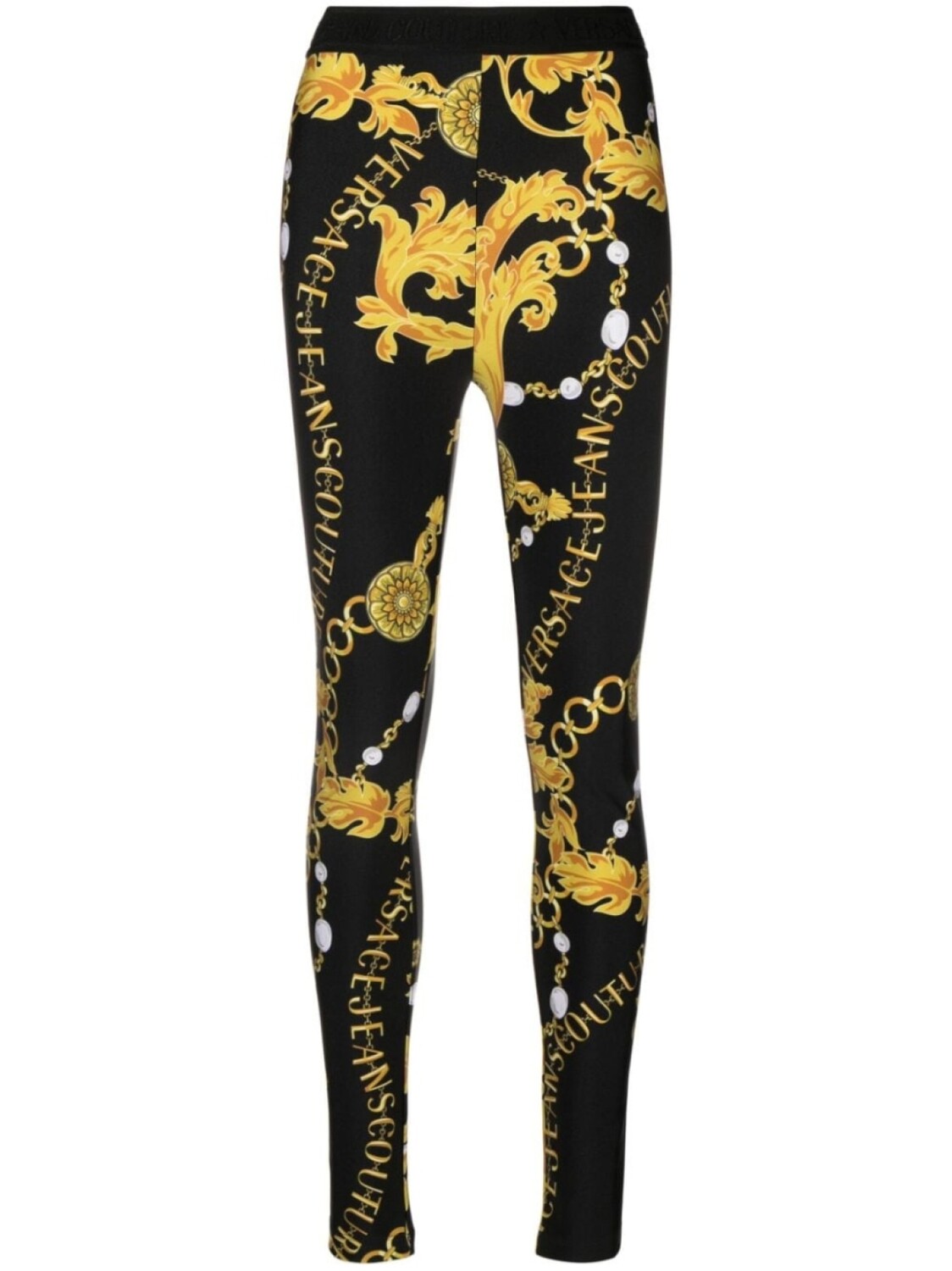 

Versace Jeans Couture легинсы с логотипом на поясе, черный