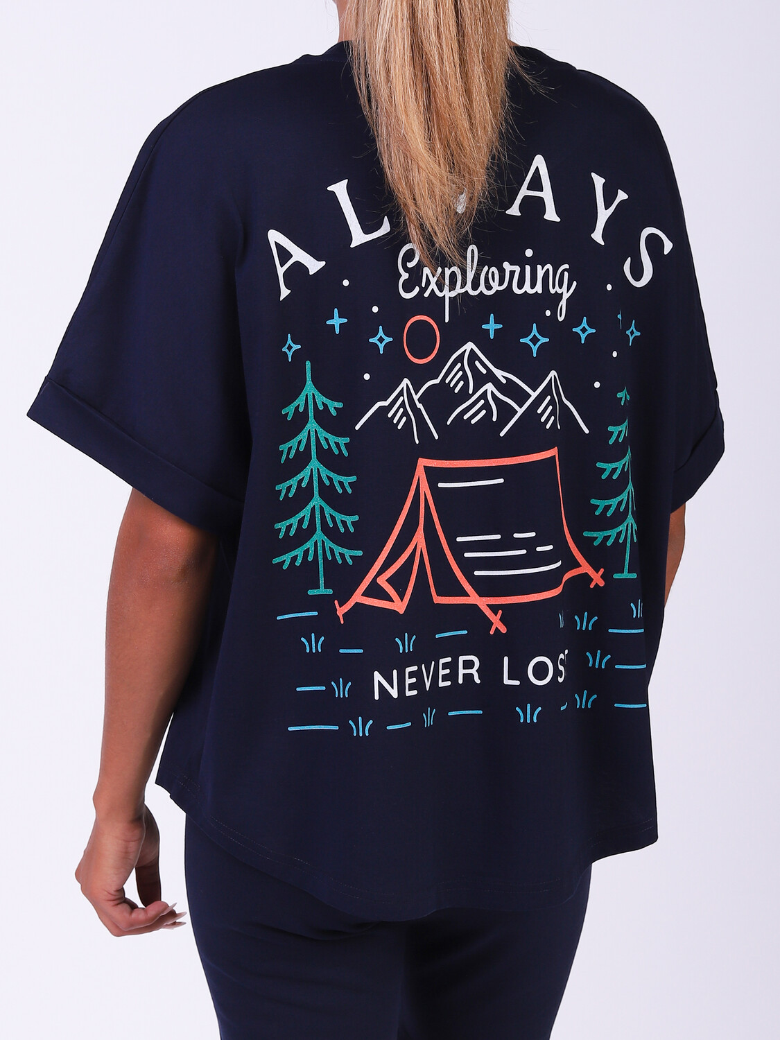 

Футболка wat Apparel Always exploring never lost, темно-синий