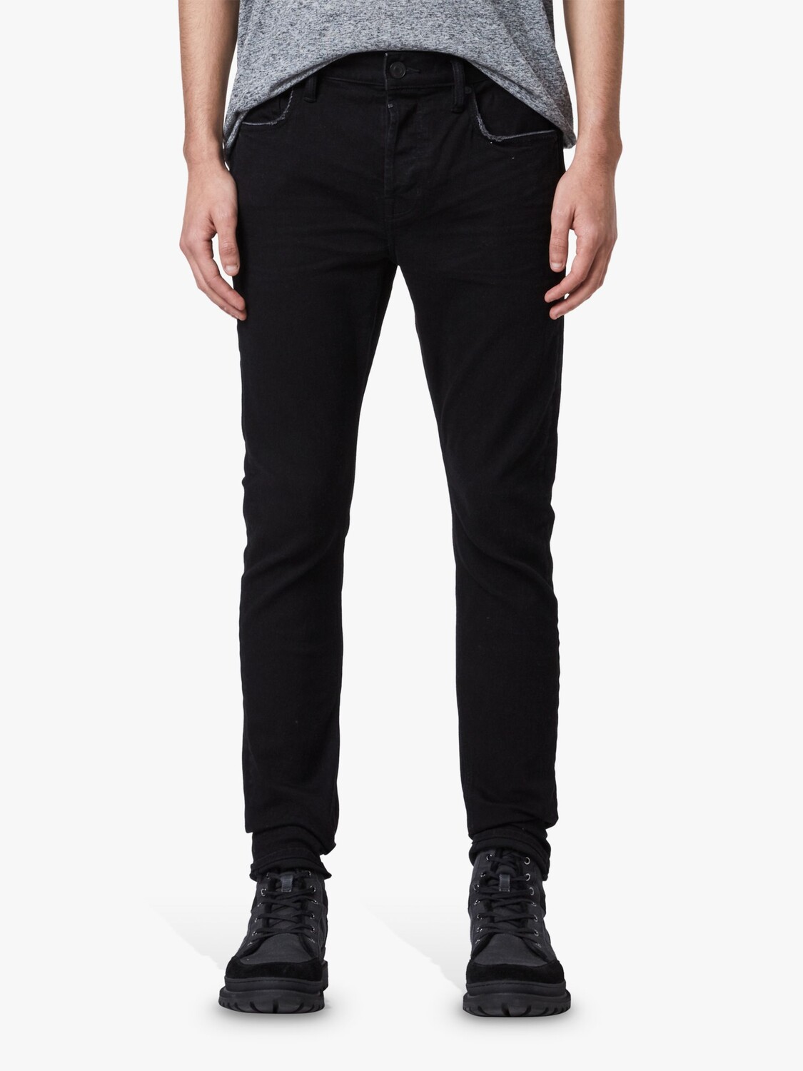 

Джинсы скинни AllSaints Cigarette, темно-черный цвет