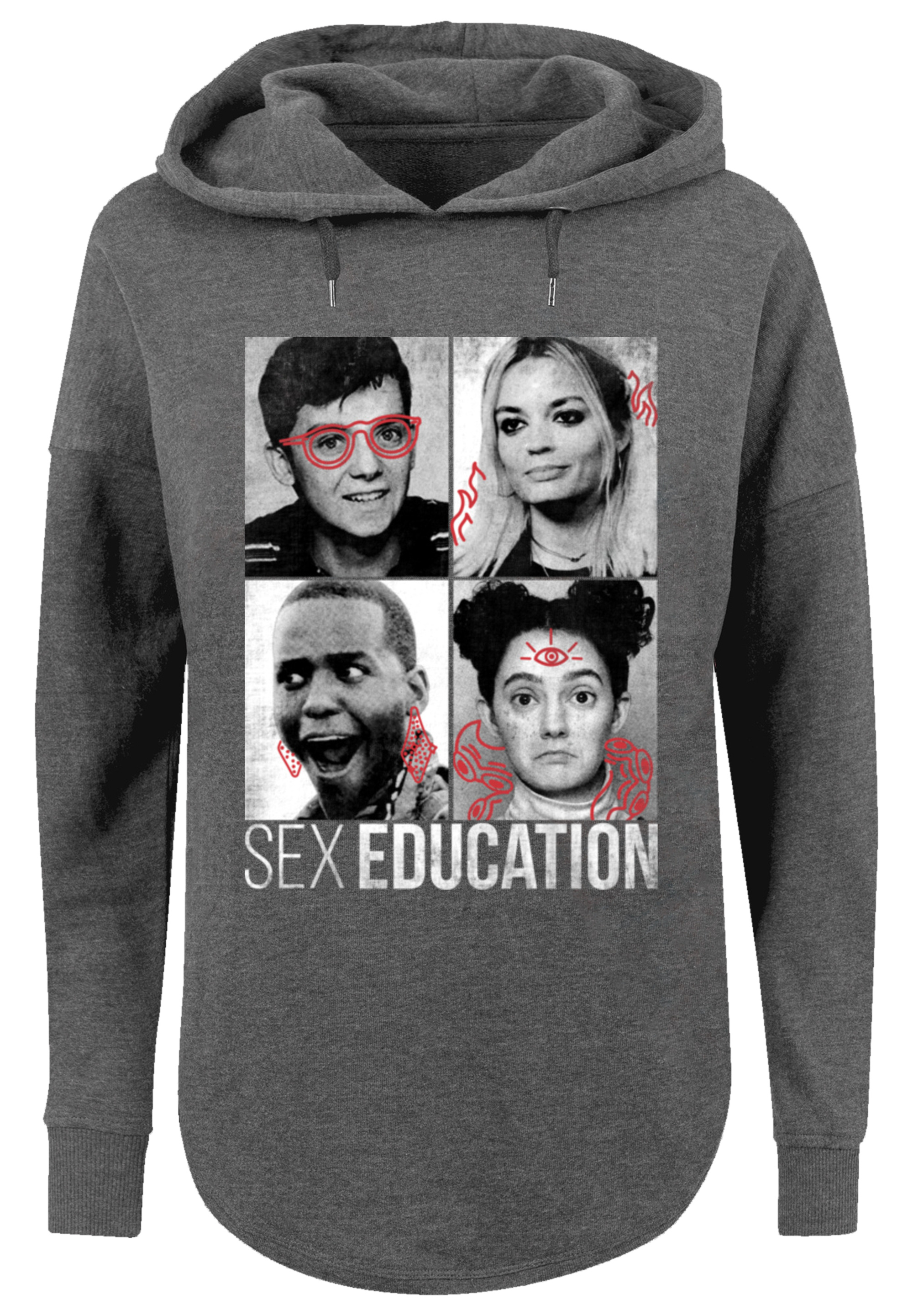 Свитер F4NT4STIC Oversized Hoodie Sex Education Class Photos Netflix TV Series, цвет charcoal