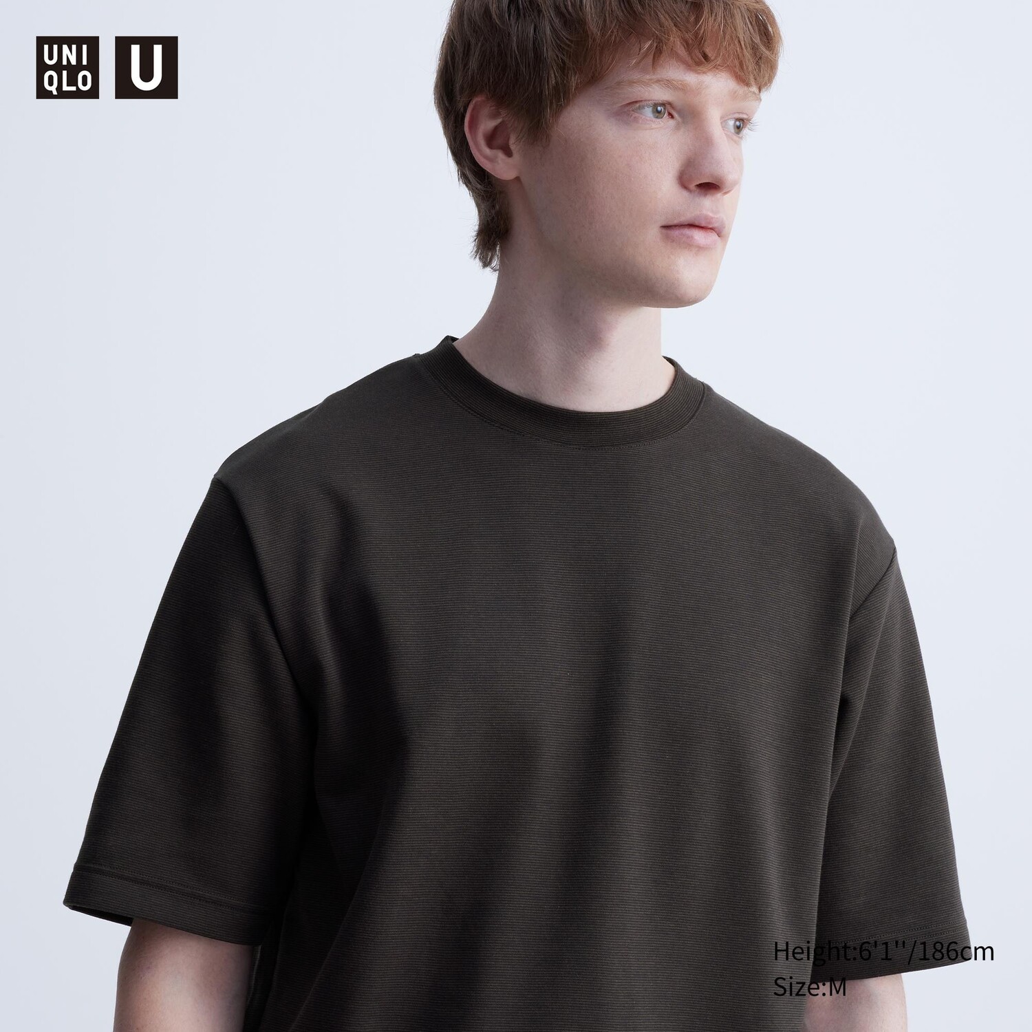 

Футболка оверсайз Uniqlo AIRism в полоску, черный