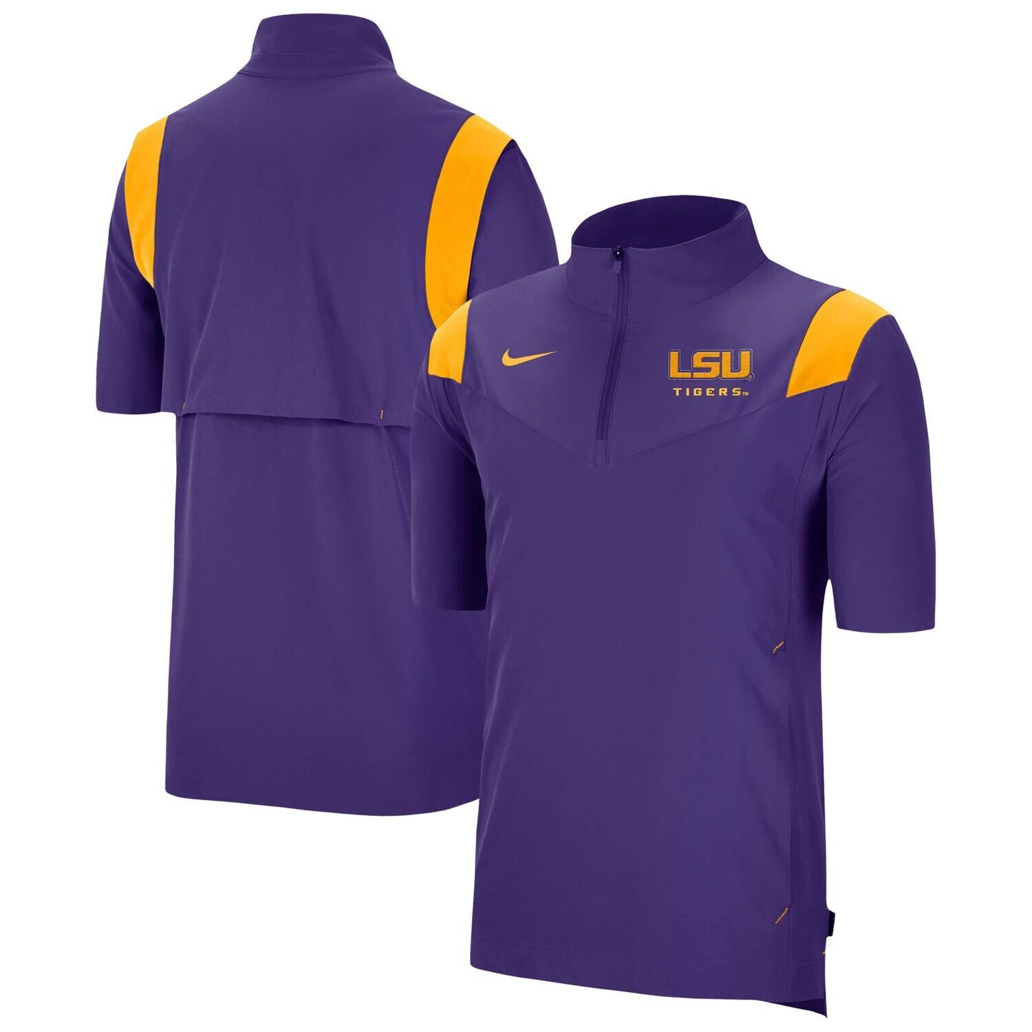 

Мужская фиолетовая куртка LSU Tigers Coach с коротким рукавом и молнией до четверти Nike, Фиолетовый