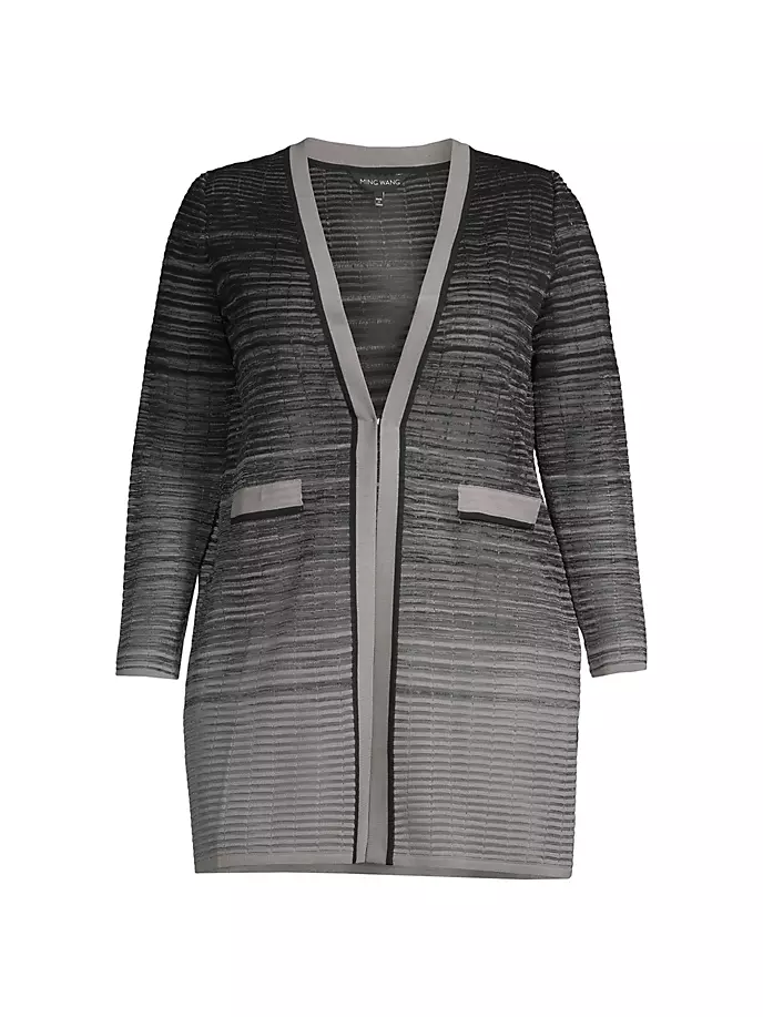 

Куртка Plus в полоску с эффектом омбре Ming Wang, Plus Size, цвет mink black