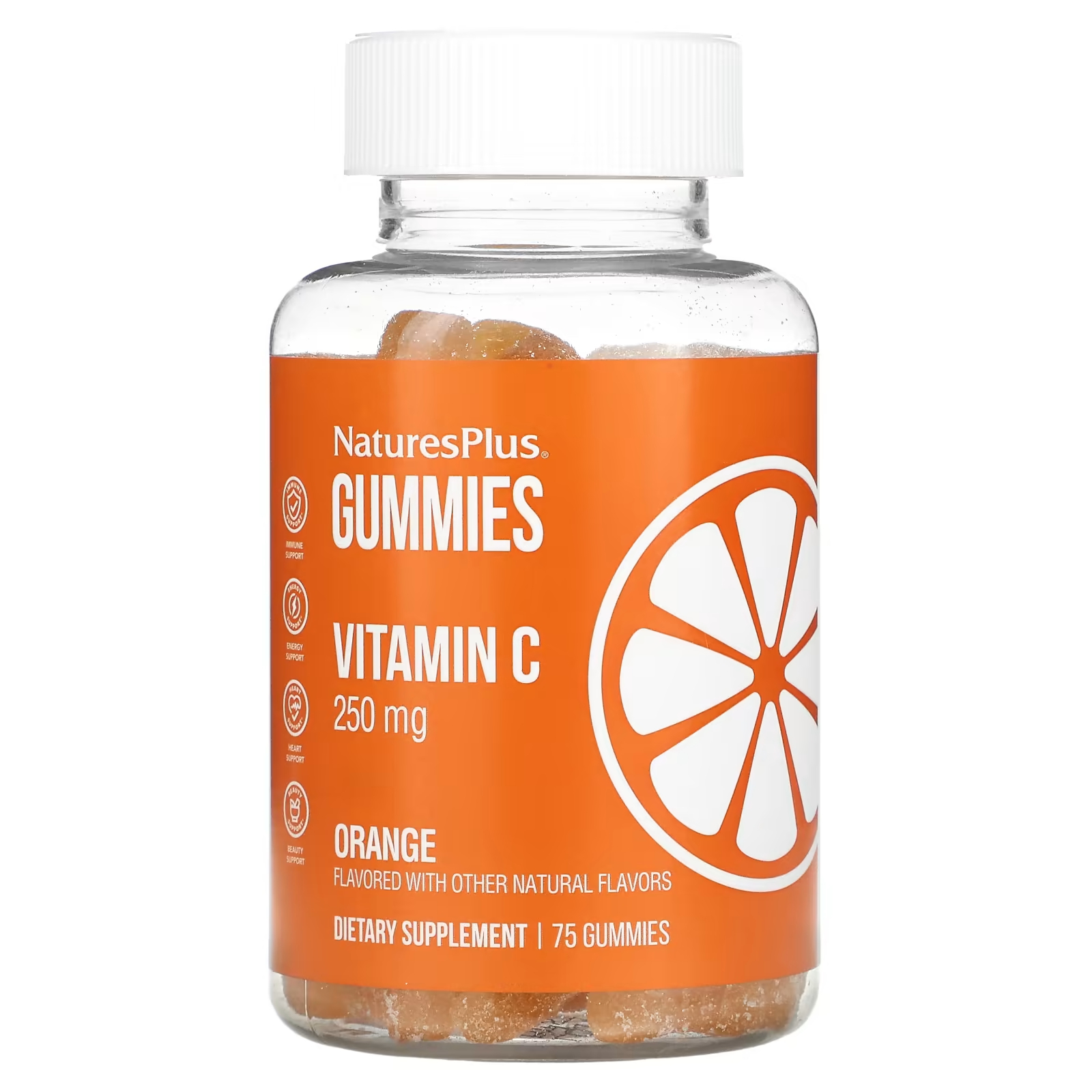 Пищевая добавка NaturesPlus с витамином С, апельсин, 75 жевательных конфет