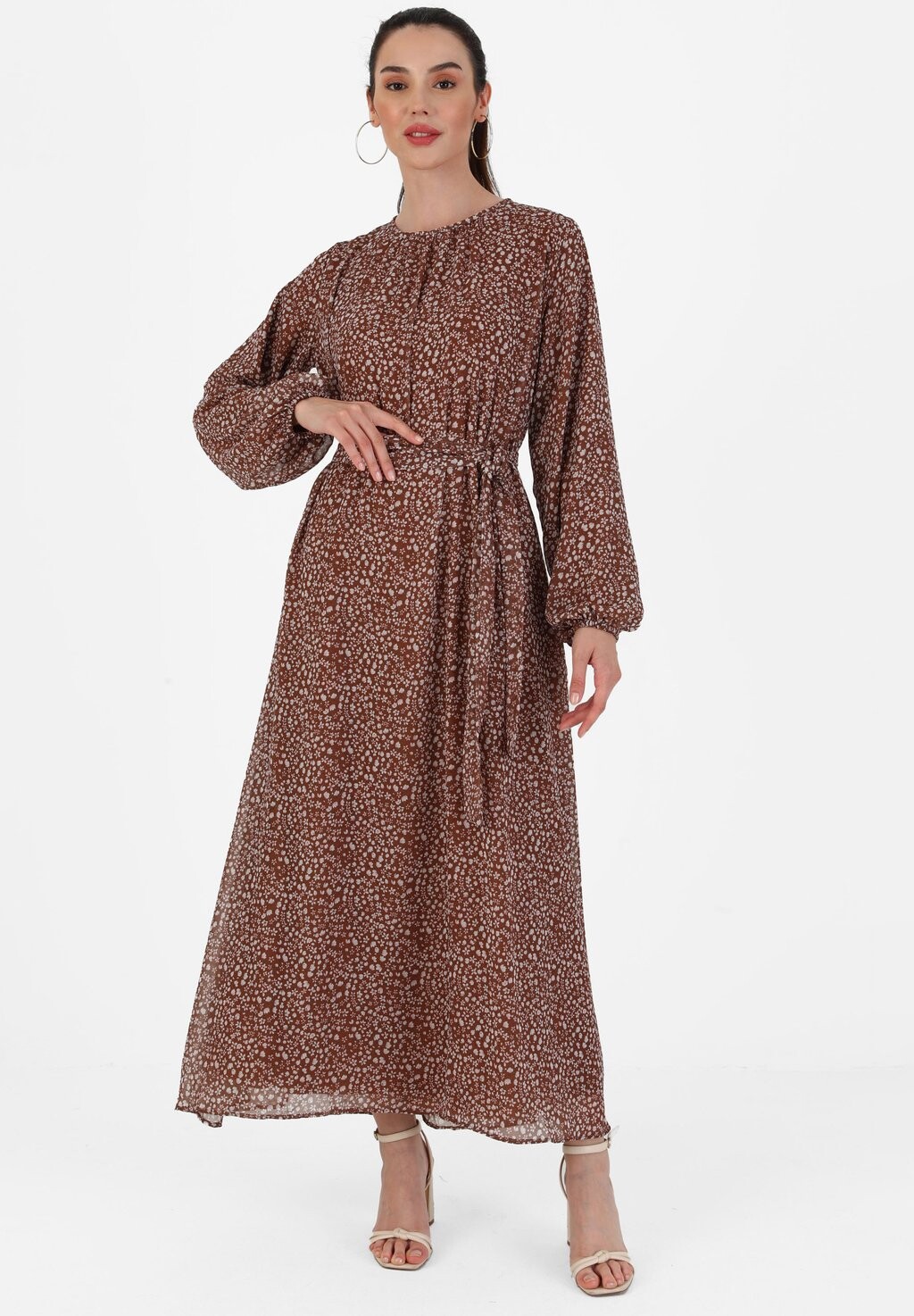 

Платье макси MODEST Modanisa, цвет milky brown