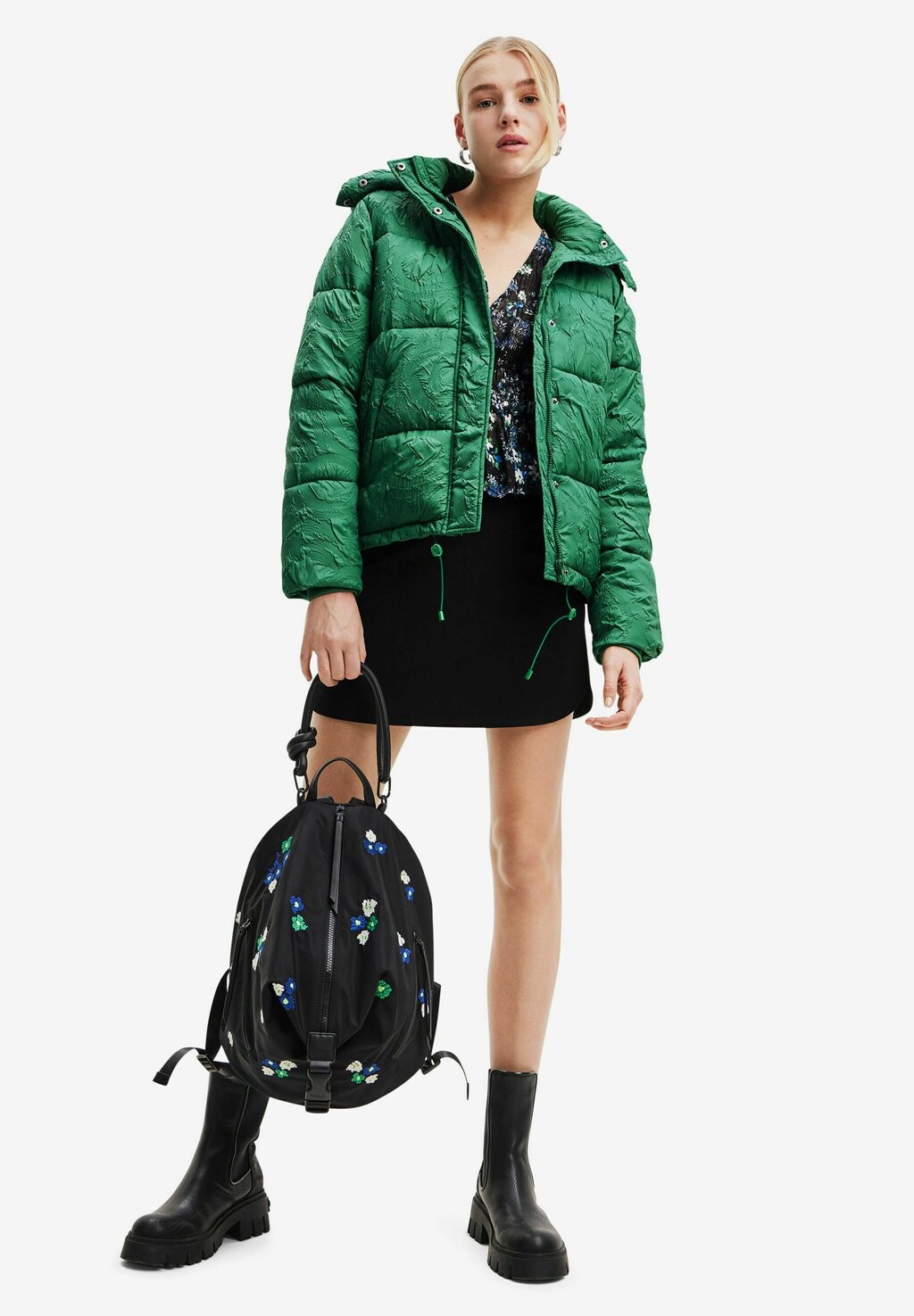 

Рюкзак MIDSIZE MULTI-POSITION FLORAL Desigual, черный