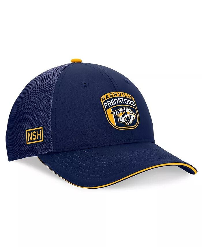 

Мужская темно-синяя регулируемая кепка Nashville Predators для драфта НХЛ 2024 года на сцене Trucker Fanatics, золотой
